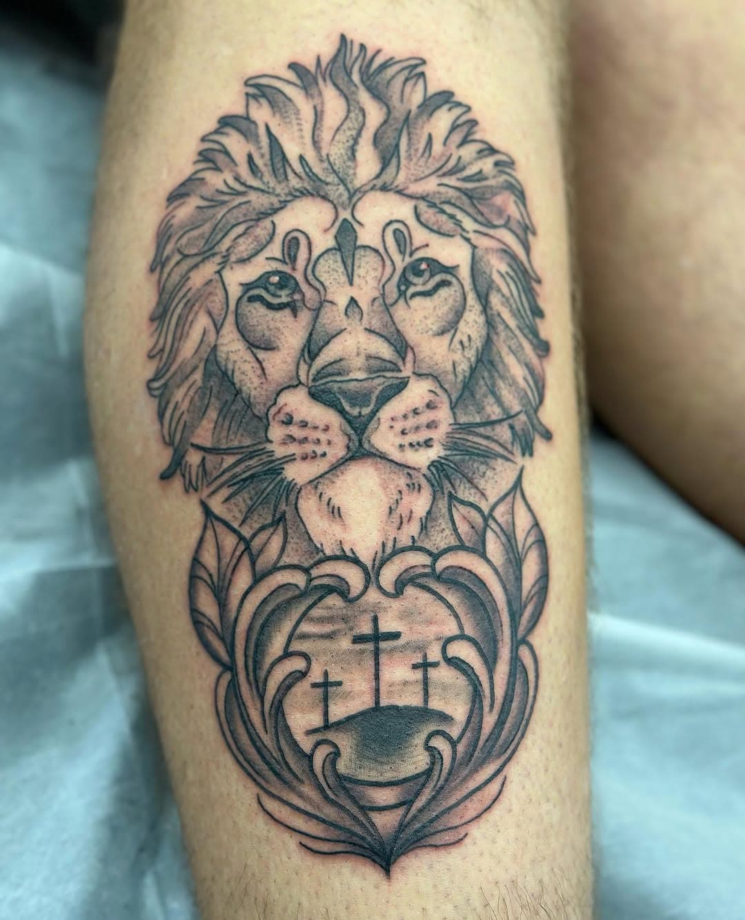 Made a noble Lion for Max the other day. Thanks again! @flamingchariottattoo in South Bend.