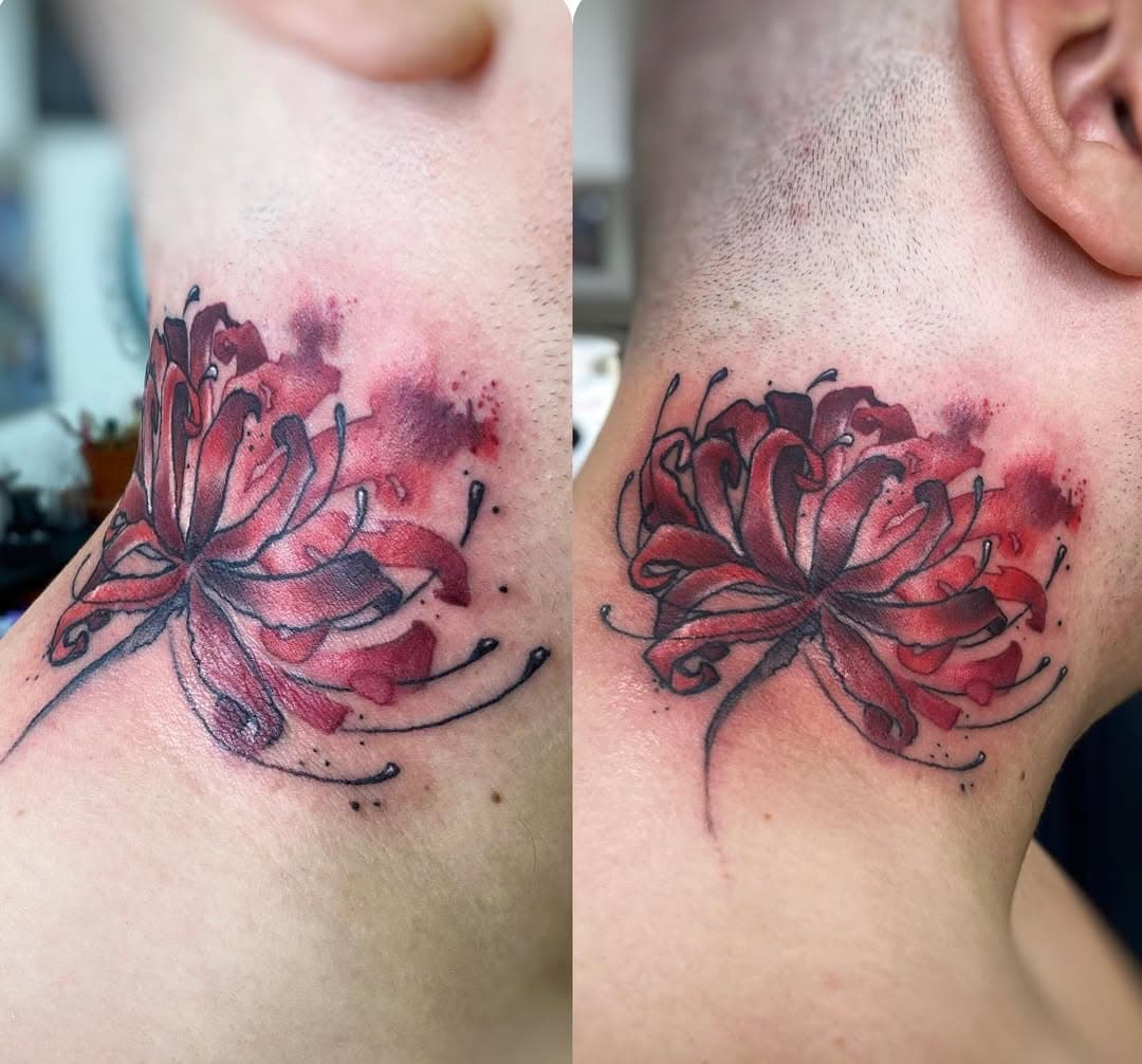 Merci à mon client!!! 
———————
@tattoome @tattodo #watercolortattoo #watercolourtattoodesign #watercolourtattoo #ink #inked #japanflower #fluxpen #mamzellevie #frenchtattoo #aquarelletattoo #tattooaquarelle