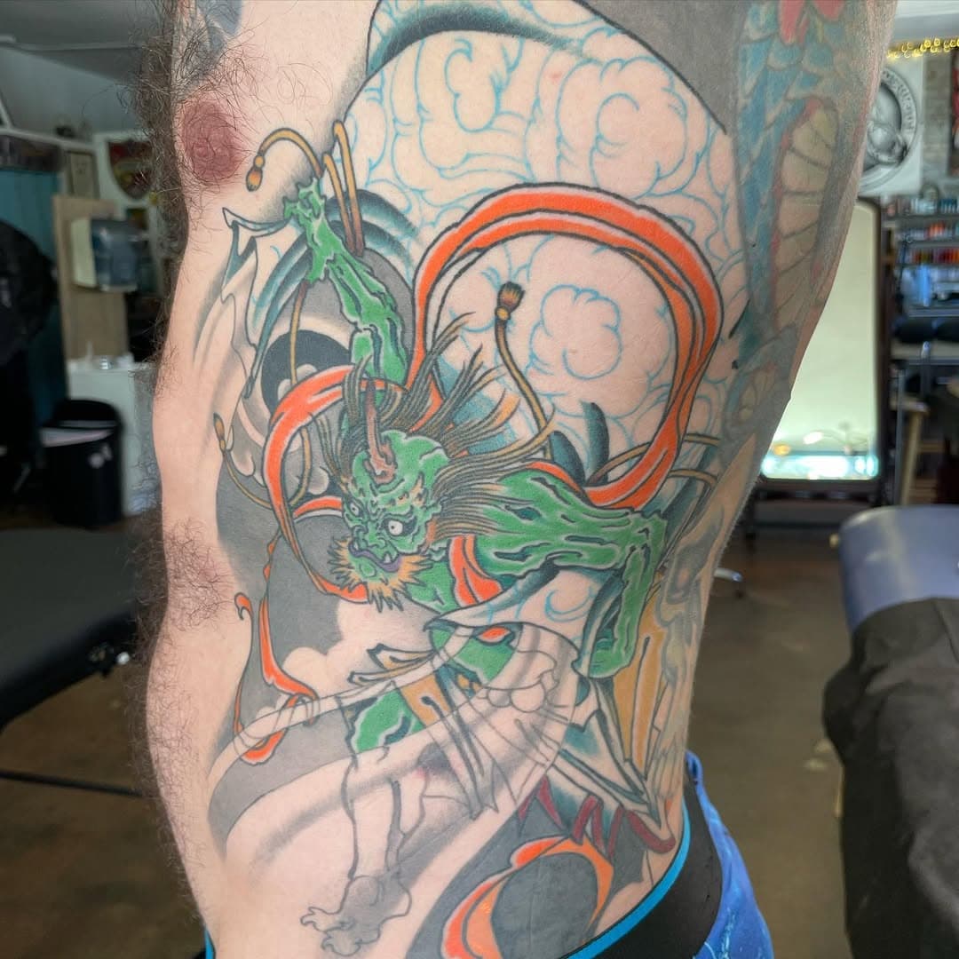 Got a picture of @champagnepedzi Fujin rib piece all healed up. 

To book a tattoo, hit the link in my bio

#mckinleytattoos #tattoo #fujin #japanesetattoo #ribtattoo #glenwoodsprings #colorado #coloradotattooartist