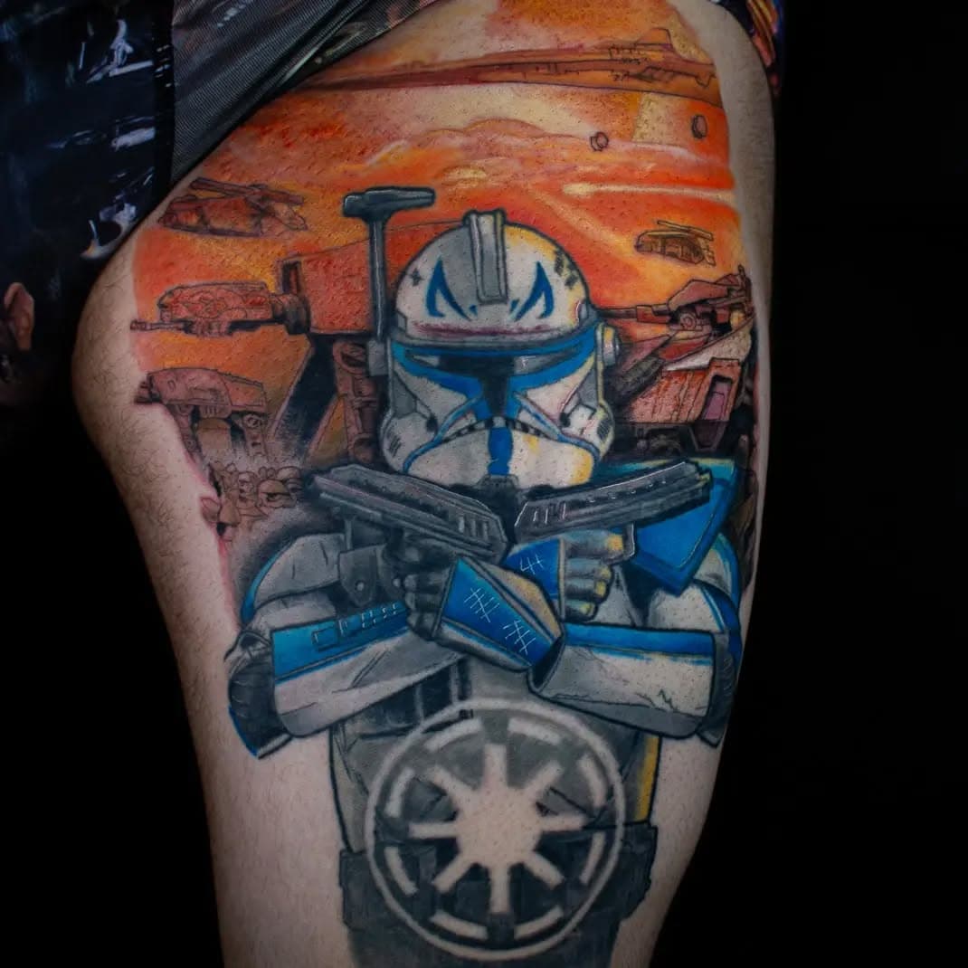 Merci @tuck45 pour ce projet très cool !
Commencé à la @orleanstattooshow et enfin fini au @foxholetattooshop 

Réalisé par @bbpoulet 
#tattoo #tatouage #tattooartist #starwars #popculture #bourges #colortattoo