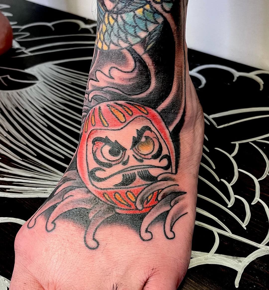 added a daruma to a shin also by me🙌 done at @monolith_tattoo_studio #bend #bendor #madeinbend #bendlife #bendoregonlife #bendover #traditional #traditionaltattoo #americantraditional #americanatattoos #boldwillhold #bright_and_bold #besttradtattoos #tradworkers #solidtattoo #tattoo #tattooing #tattoos #tattoo #traditionaltattooing