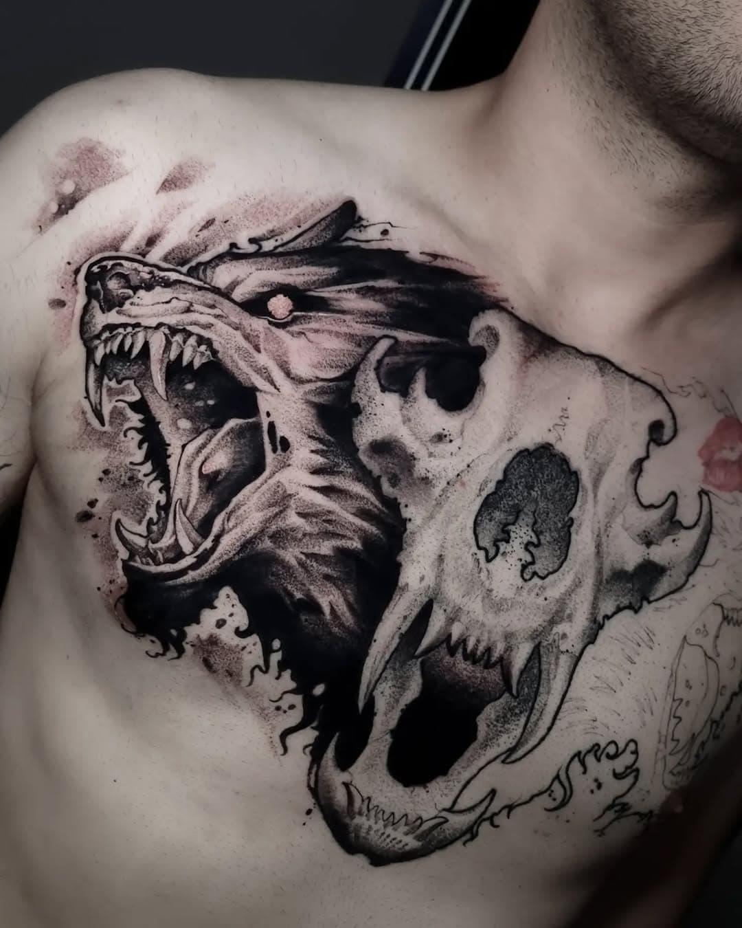 angry Wolfs , work in progress
booking in Dm
Made by @elcartel_pl 
#madewithcartel#blacktattoo #blackworktattoo #wolf #wolftattoo #poznantattoo #poznan #szczecintattoo #darkwork #darkart blackink #wolfart #tattoovl