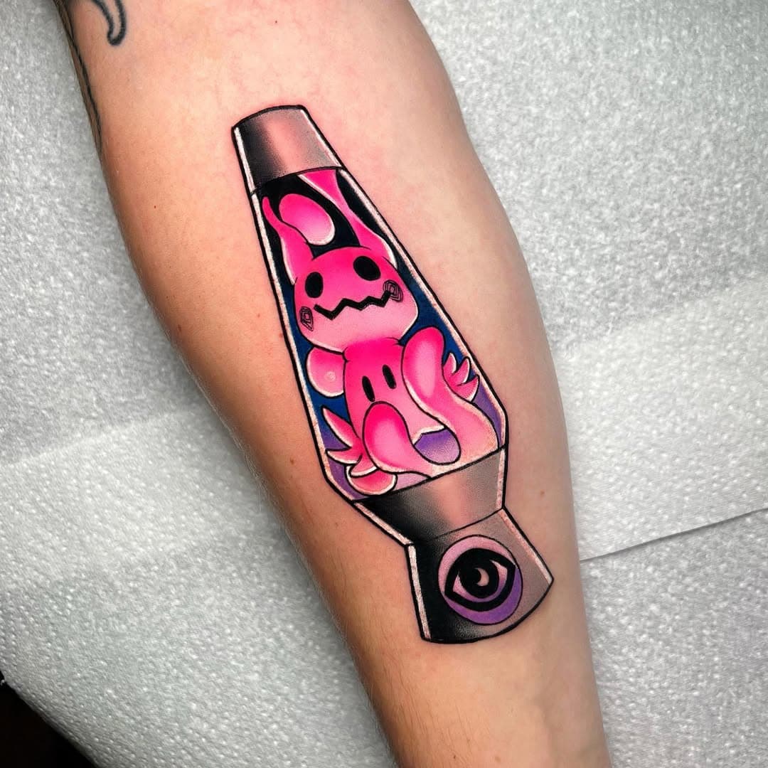 Mimikyu Lava Lamp! 👻 I got to tattoo this one on our flash day last week and it was so much fun. It’s a new concept I’d like to do so let me know which Pokémon you’d like to see in a lamp! 🫶 Thanks again for getting this Jack, was a pleasure 🙌🏼