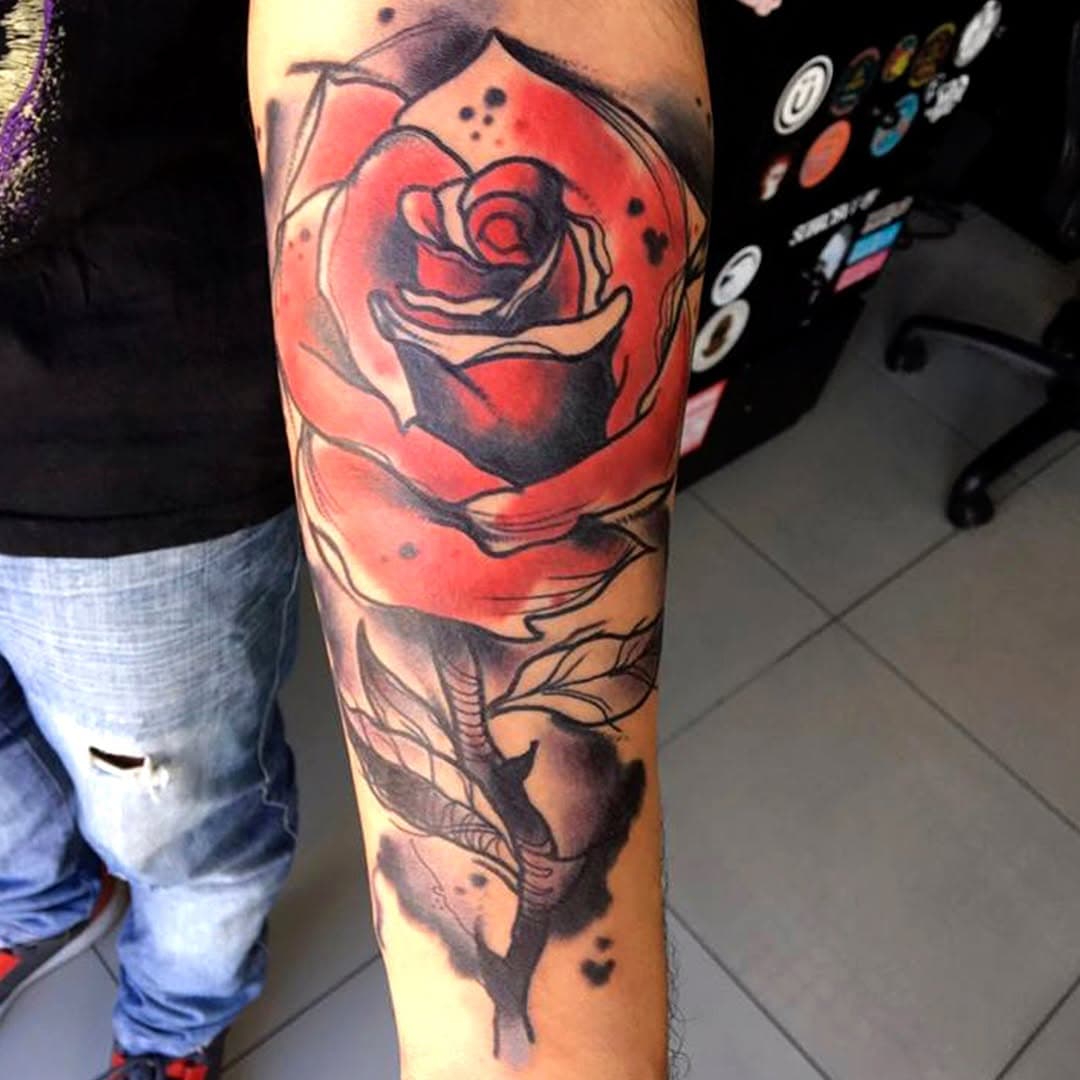 #rose #rosetattoo #tattooart #tattoo #watercolor #watercolortattoo