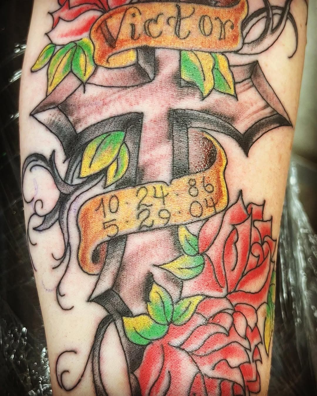 Remembering Brother Victor….#redbeardink #redbeardtattoo #harrisburgpa #theburgsfinest #crosstattoo #riptattoos
