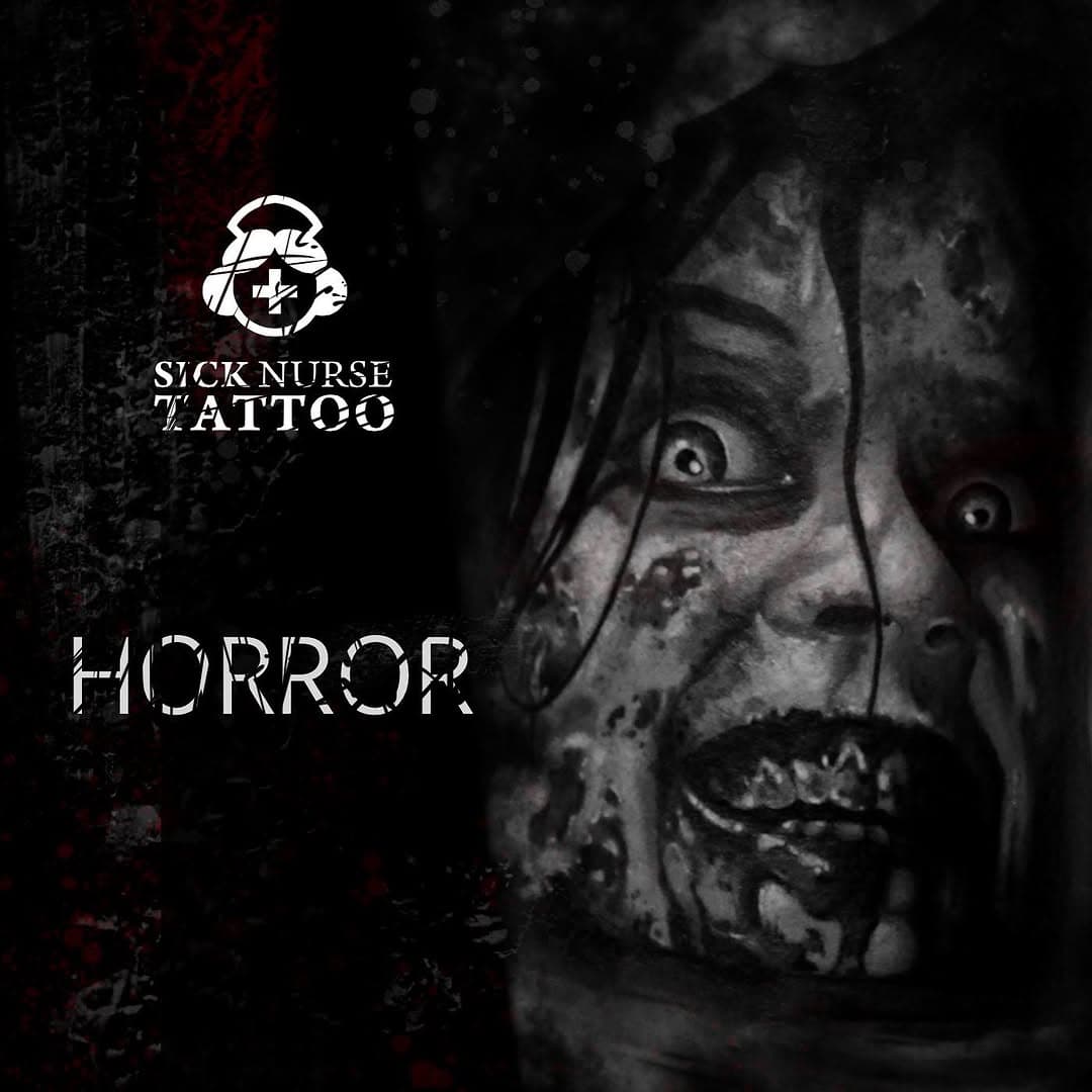 Algunos tattoos de temática de terror… some horror tattoos. 

#sicknursetattoo #sicknurse #tattoo #tatuaje #ink #inked #tattoolife #horror #horrortattoo #zombie #tattooed #black #realtattoos #skull #skulltattoo #realism #blackangrey #negroygris #textures #galicia #galiciatattoo #santiagodecompostela