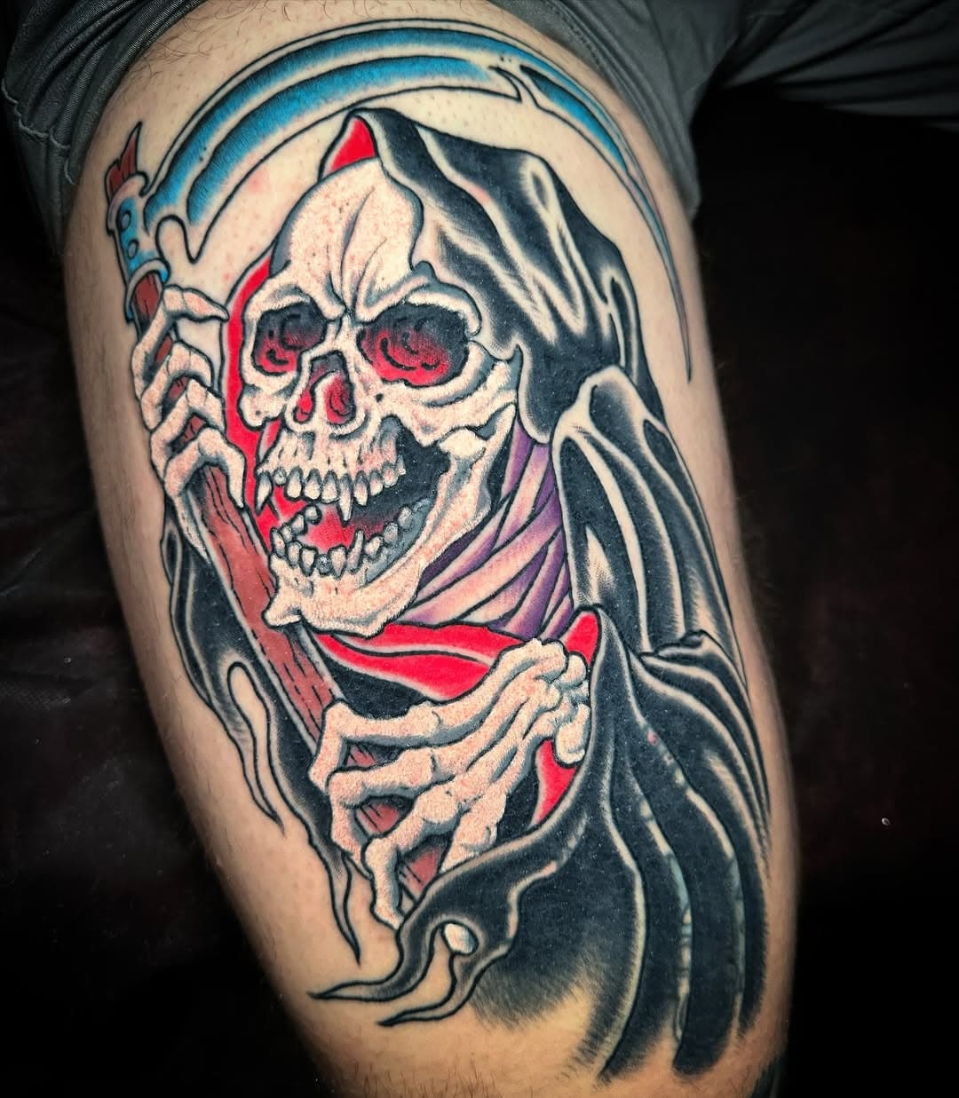 Finished up this reaper today.. black is healed and color is fresh. Thanks Alex!!