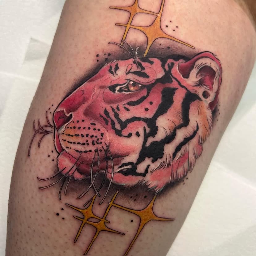 I got to make this pink tiger that was sitting in my flash, and I’m obsessed! I’d love to do more animals like this, and I’m happy to take requests! Any animal, any colour.. a purple leopard? A blue anteater? A gold rhino? There’s just too many to draw!
.
.
.
#neotraditional #tigertattoo #animaltattoo #neotradtiger #neotradsub #tattoosnob #liverpooltattooartist #liverpooltattoo #colourtattoo #ladytattooers #pinktiger
.
.
.