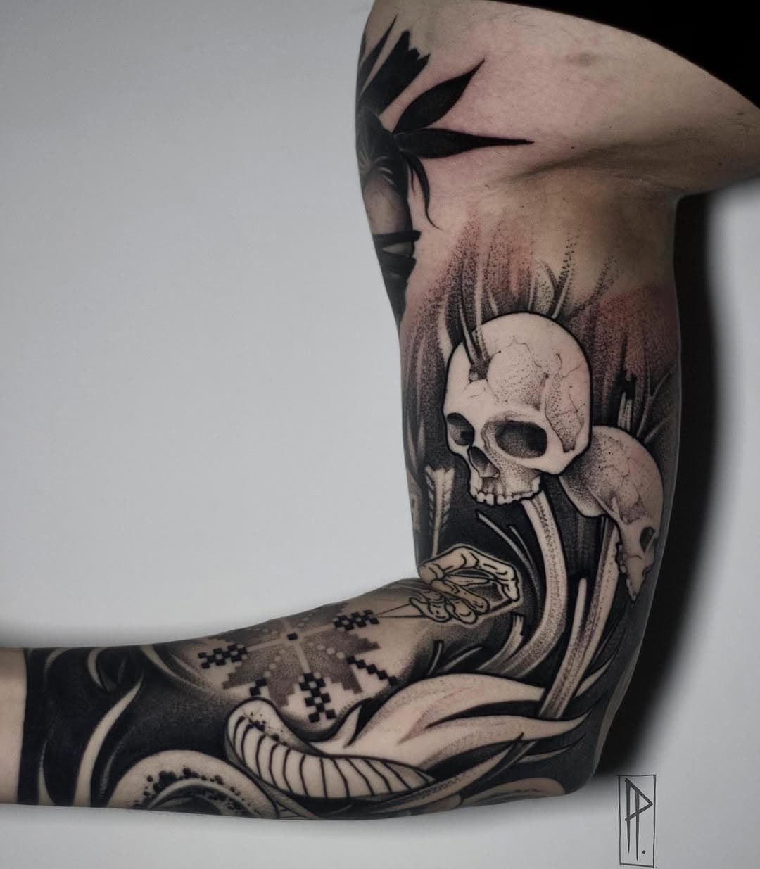 Inside part of the Slavic sleeve #tattoo #slavic #skull #skulltattoo