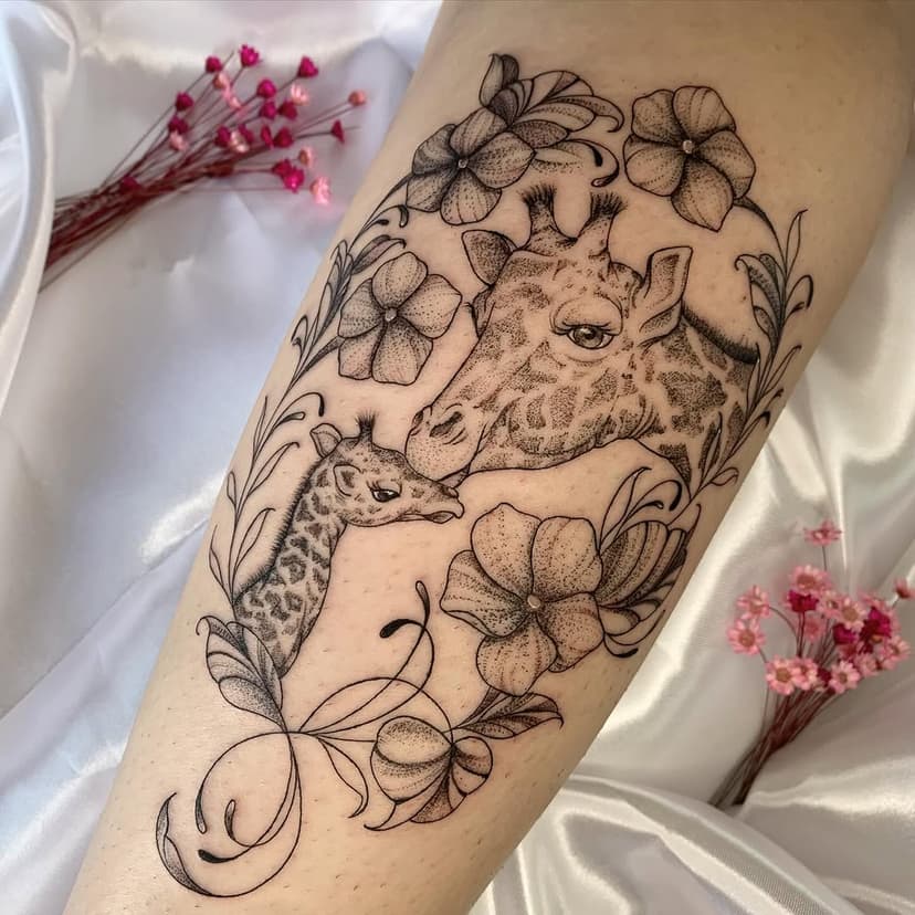 Detalhes desse primeiro projeto lindo do ano, família de girafinhas para a @beelriello que escolheu eternizar essa dos disponíveis para homenagear sua pequena 💗🦒

Quer tatuar comigo ? 
Agenda aberta para São Paulo capital e Sorocaba 
WhatsApp para agendamentos (15) 99135-9135 (link na bio)