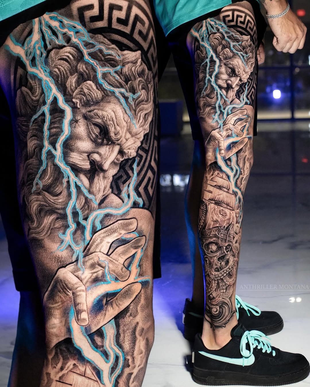 💎TIFFANY BLUE💎 
I finished this outer full-leg sleeve in 4 days. I can’t wait to keep working on this project. 
You can use the link in my bio for all the booking information. THX 
•
#greekmythologytattoo #tattoo #legsleevetattoo