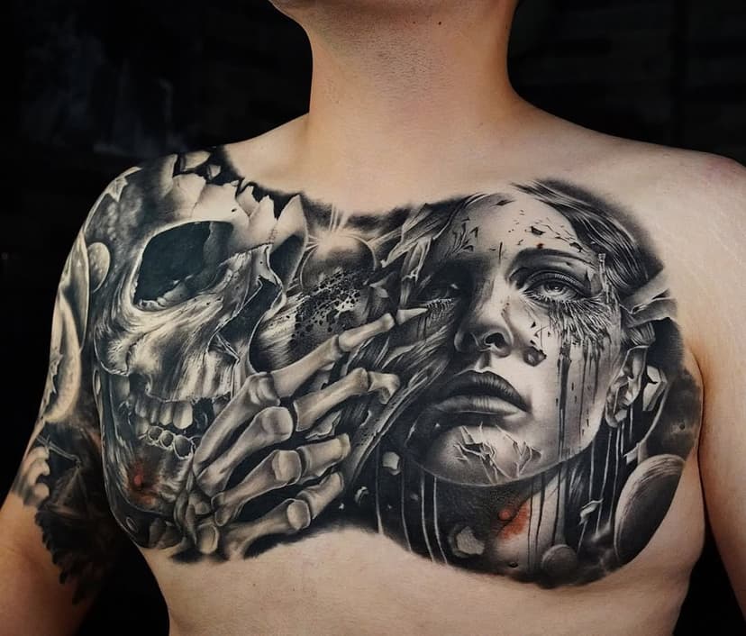 Done using @kwadron @cheyenne_tattooequipment @inkeeze @empireinks @sullenclothing @sullenfamily @sullentv @_monochromegallery_ #tattoo #tattoos #blackandgreytattoo #blackandgraytattoo #blackandwhitetattoo #realismtattoo #realistictattoo #tatuaggio #tatuaggi #tatuajes #tatuaje #tattooartist #tattooer #tattooist #chesttattoo #portraittattoo #skulltattoo #madewithinkeeze #skullart #galaxytattoo #spacetattoo #inked #tattooed #okinawatattoo #inkedup #monochromegallery @_monochromegallery_ #shuntattoo @shuntattoo #tattoolife #skinart #tattoostyle