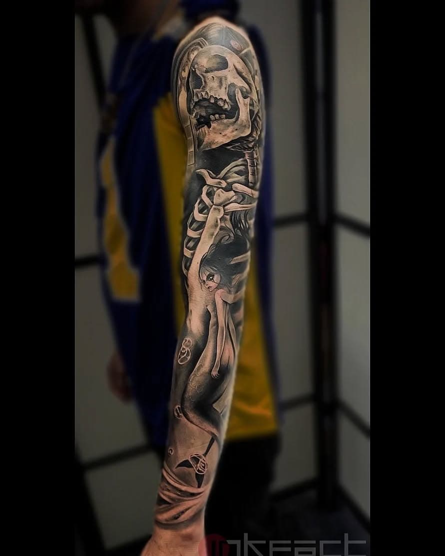 Skeleton, Mermaid, Roses and Butterflies and scares,  Full Sleeve done by Giuseppe !!! Thanks a lot Rene' to sit like a Rock for all the sessions:)
 🧜🧜🧜🧜🧜🧜🧜🧜🧜🧜🧜🧜🧜🧜
Let us know what you think 

Done at @inkfacttattoo

Info and appointments👇
✉️  inkfact@gmail.com
✉️ DM @inkfacttattoo
📲  02085333334
.
Stay tuned guys 😎😎😎
 ⚡⚡⚡⚡⚡⚡⚡⚡⚡⚡⚡⚡⚡⚡⚡
#inkfacttattoo #inkfact #inkfacttattoogiusepperomanello #tattoo #skeleton #mermaid #mermaidtattoo #skeletontattoo #roses #blackandgreytattoo # butterflies #picoftheday #handtattoo #tattoooftheday #headtattoo #tattoolover #tattoolove #art #artlover #artlondon #londontattoo #tattoohackney #art #hackneyart #ink #inkedman #lovehackney #love #hackney #lowerclapton