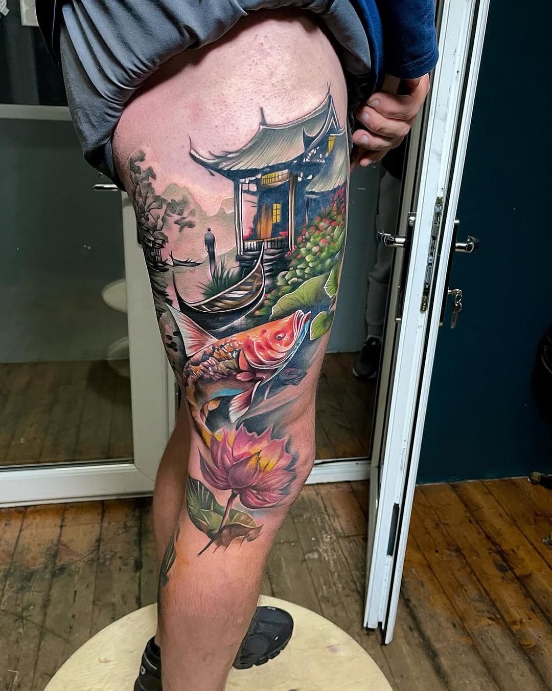 Full Japanese leg sleeve in Progress . Mostly healed . Love this tattoo I must say 🪭#tattooartistmagazine #medway #Rochester #superb_tattoos #uktoptattooartists #crazyytattoos #thebesttattooartist #cooltattoos #colourtattoos #tattoos @barber_dts  @intenzetattooink @eikondevice @h2oceanloyalty @aftercareh2ocean. #intenzetattoofamily #intenzetattooink @tatsoul #envycartridges #envyneedles  @critical @timelessartcrew @unigloves @superbtattoos
@critical