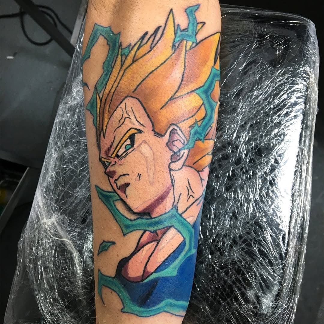 Tatuando en villa crespo #vegeta #dragonball #dragonballsuper #anime #tattoo #tattoooftheday