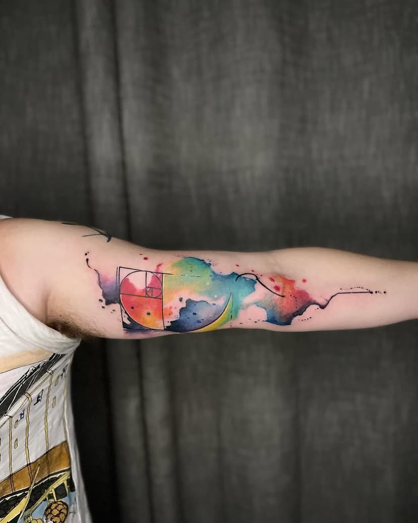 Nathan came in and literally said “Do what you want. I like color” This is what he left with. 
.
.
.
. #Tattooist #watercolortattoo #skinart #tattoos #moderntattoo #tattooideas  #customtattoo #skinartmag #nashvilletattooartist #theartoftattooing #abstracttattoos