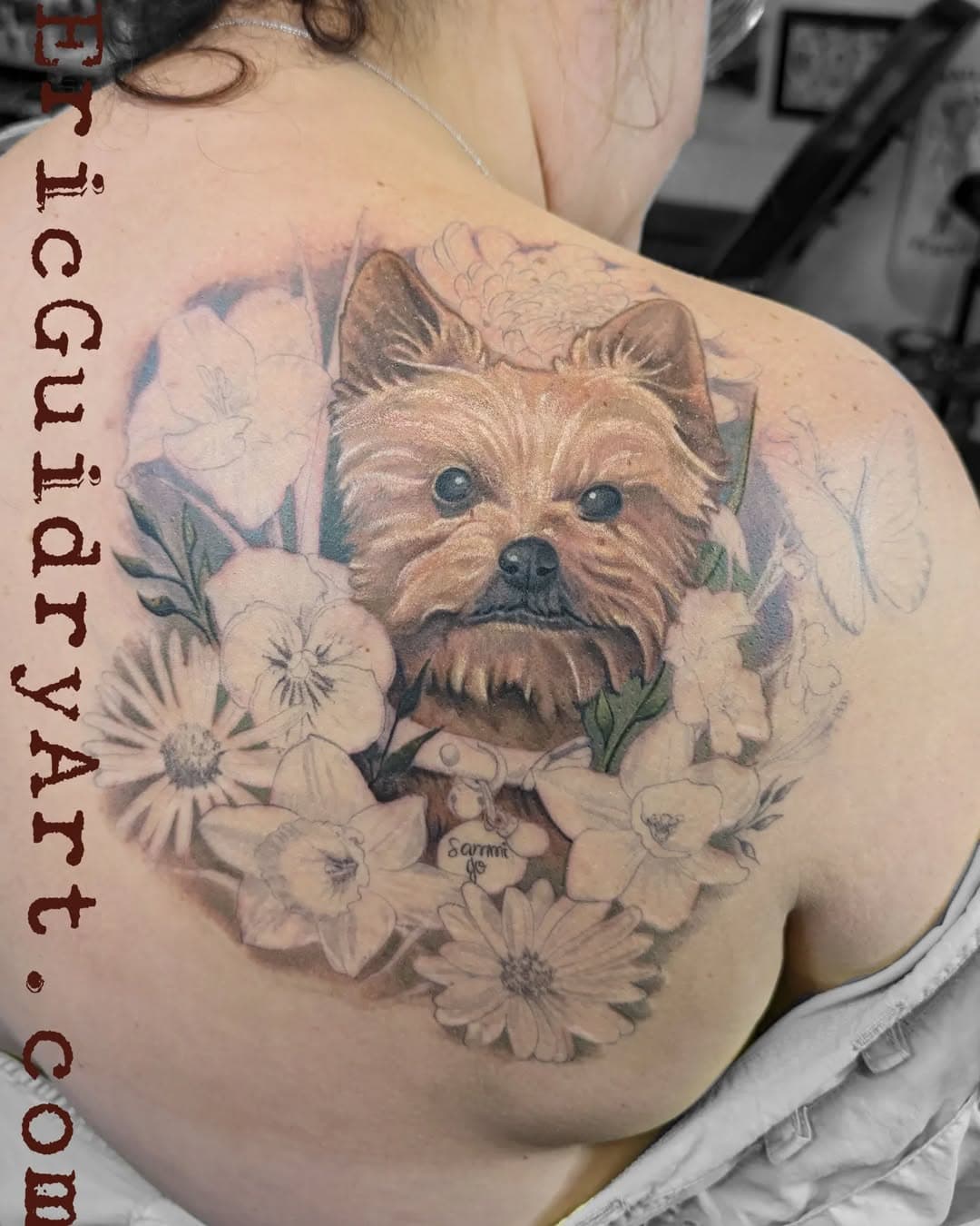 In progress shot of this dog portrait I'm working on. Always interested in taking on projects like this. Please send all inquiries to ericguidryart@gmail.com #tattoo #tattoos #colortattoo #color #dog #dogtattoos #louisianatattooartist #louisianatattooer #louisianabesttattoos #louisianatattoo #louisianatattooartists #louisiana