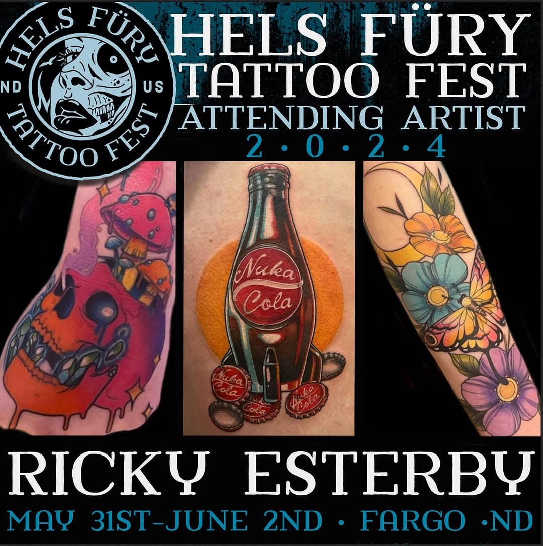 ATTENDING ARTIST 2024

🕸️Artist: Ricky Esterby
🕸️Shop: Fever Dream Tattoo
🕸️Location: Fargo, ND
🕸️Instagram: @babybeetattoos 

Please welcome Ricky Esterby of Fever Dream Tattoo from Fargo, ND.  Visit Ricky’s instagram to see their work. 

 If you are interested in booking an appointment for Hels Füry 2024 at Brewhalla, please contact the artist directly.

@brewhalla
@amaroktattoo
@drekkerbrewing

#hels_fury #fargo #fargotattoo #fargotattooconvention #drekkerbrewing #drekker #brewhalla #amaroktattoo #fargotattooartist #tattooconvention #helsfury #helsfurytattoofest