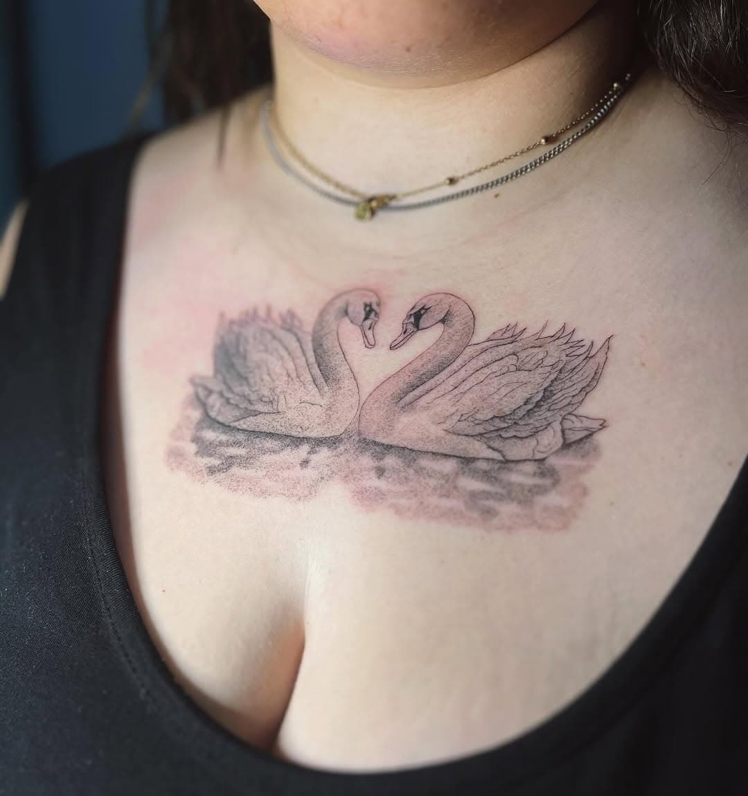 Swans by @marlenatattoo 🦢
.
.
.
#finelinetattoo #albuquerquetattoo #albuquerquetattooartist #newmexicotattoo