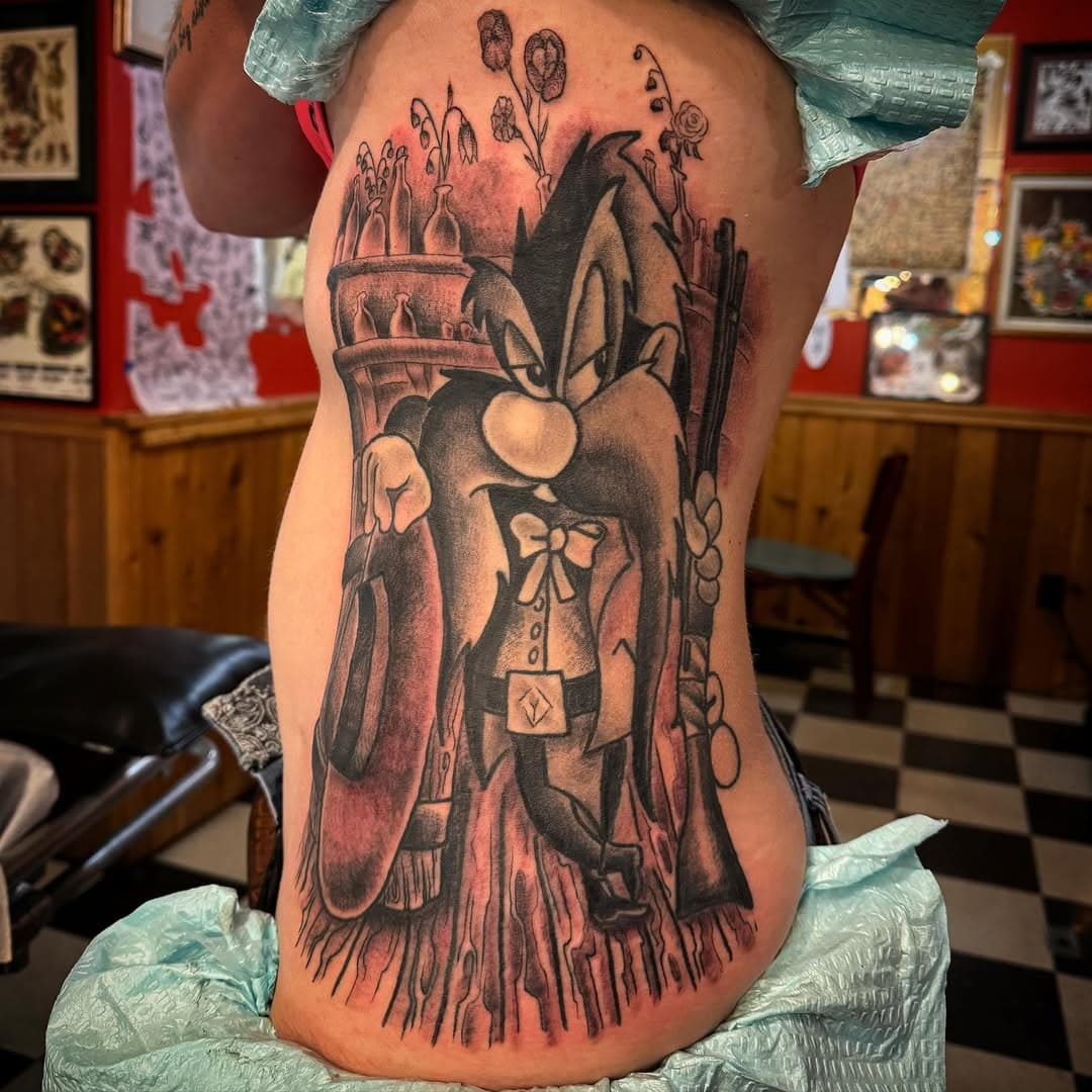 #blackrivertattoo #blackriverfalls #wisconsin #mainstreetusa #americasbestkeptsecret #blackandgreytattoo #yosemitesam