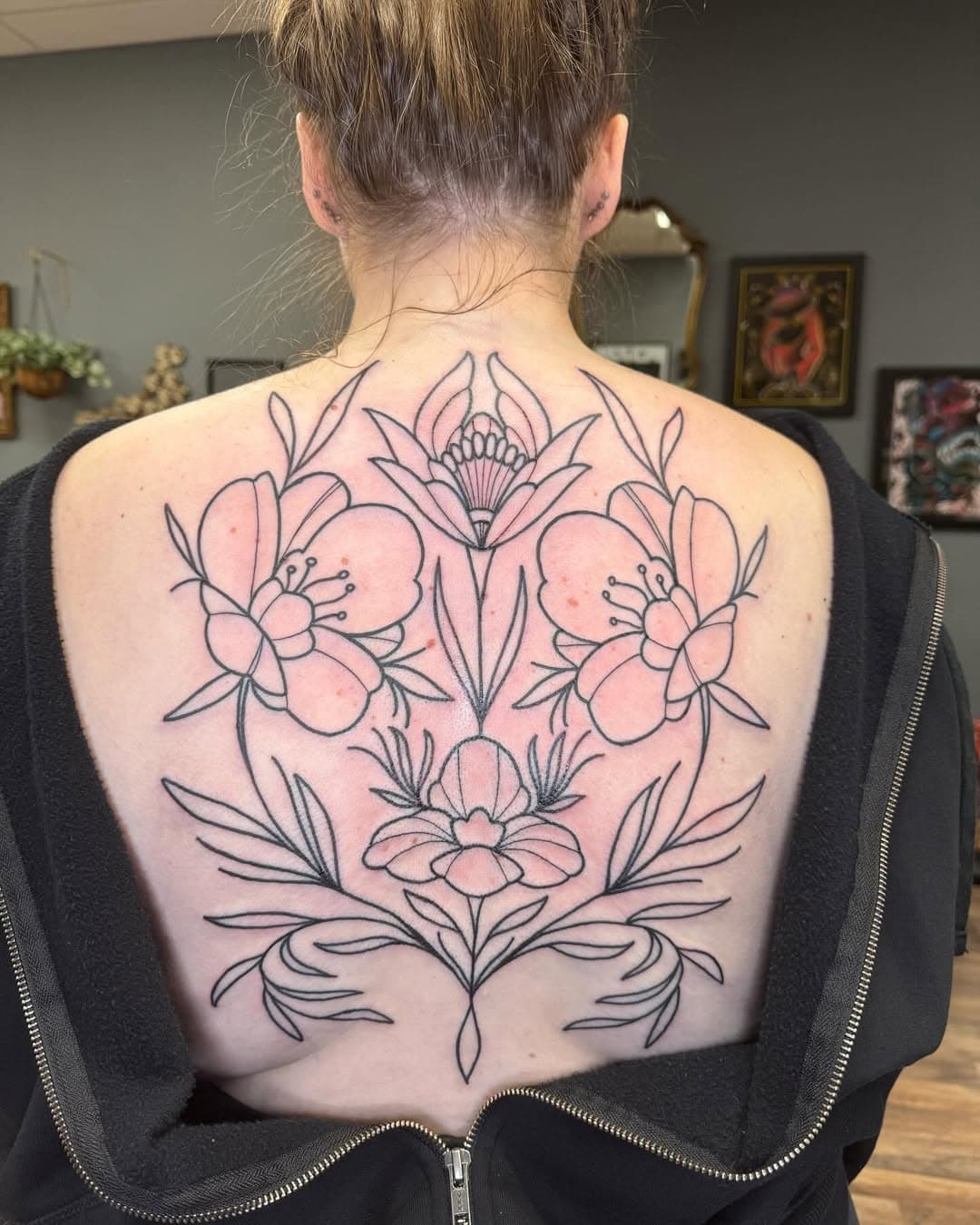 Laid down the linework on this back piece today!