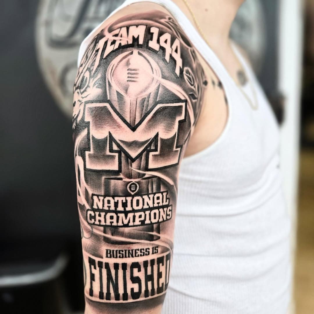 What a way to celebrate the

Tag a friend 

 #nationalchampionship #michigan #michigantattoos #universityofmichigan #uofm #goblet #rosebowl #team144 #businessisfinished #cfp #cfp2023