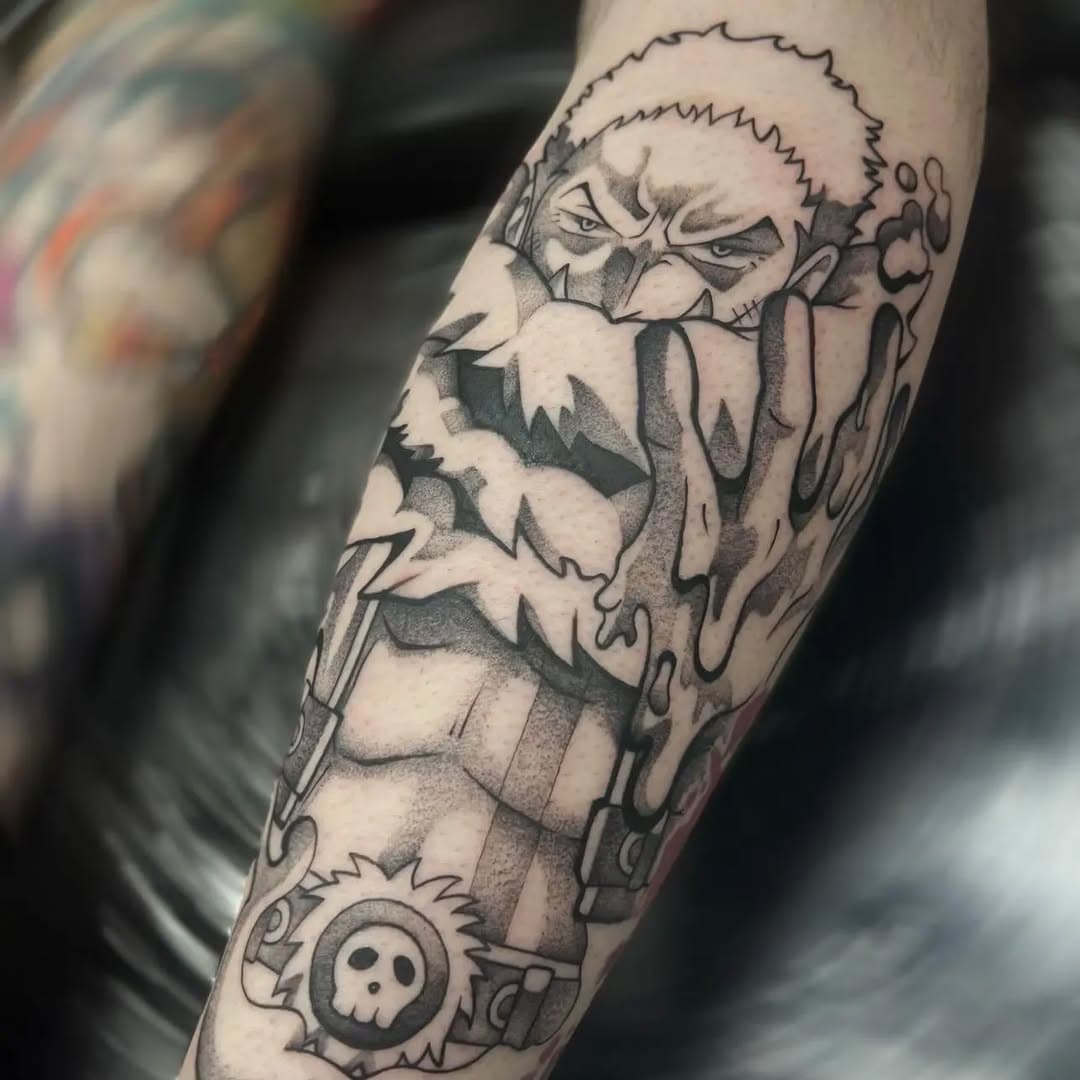 Katakuri 🍩 one piece tat from @nhtattooz 

#onepiece #onepiecetattoo #anime #animetattoo #blackworktattoo #blackandgreytattoo #bigmom #pirates #crunchyroll #animeink #animetattooartist #tattooshop #dunkindonuts #krispycream #luffygear5