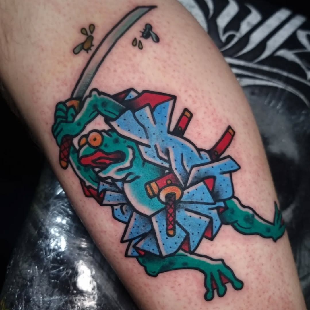 Teenage mutant samurai frog 

#frog #frogtattoo #frogtattoos #traditionaltattoo #traditionaltattoos #japanesetattoo #japanesetattoos #samurai #katana #Liverpool #liverpooltattoostudio #liverpooltattooartist #liverpooltattoo #colour #colourtattoo