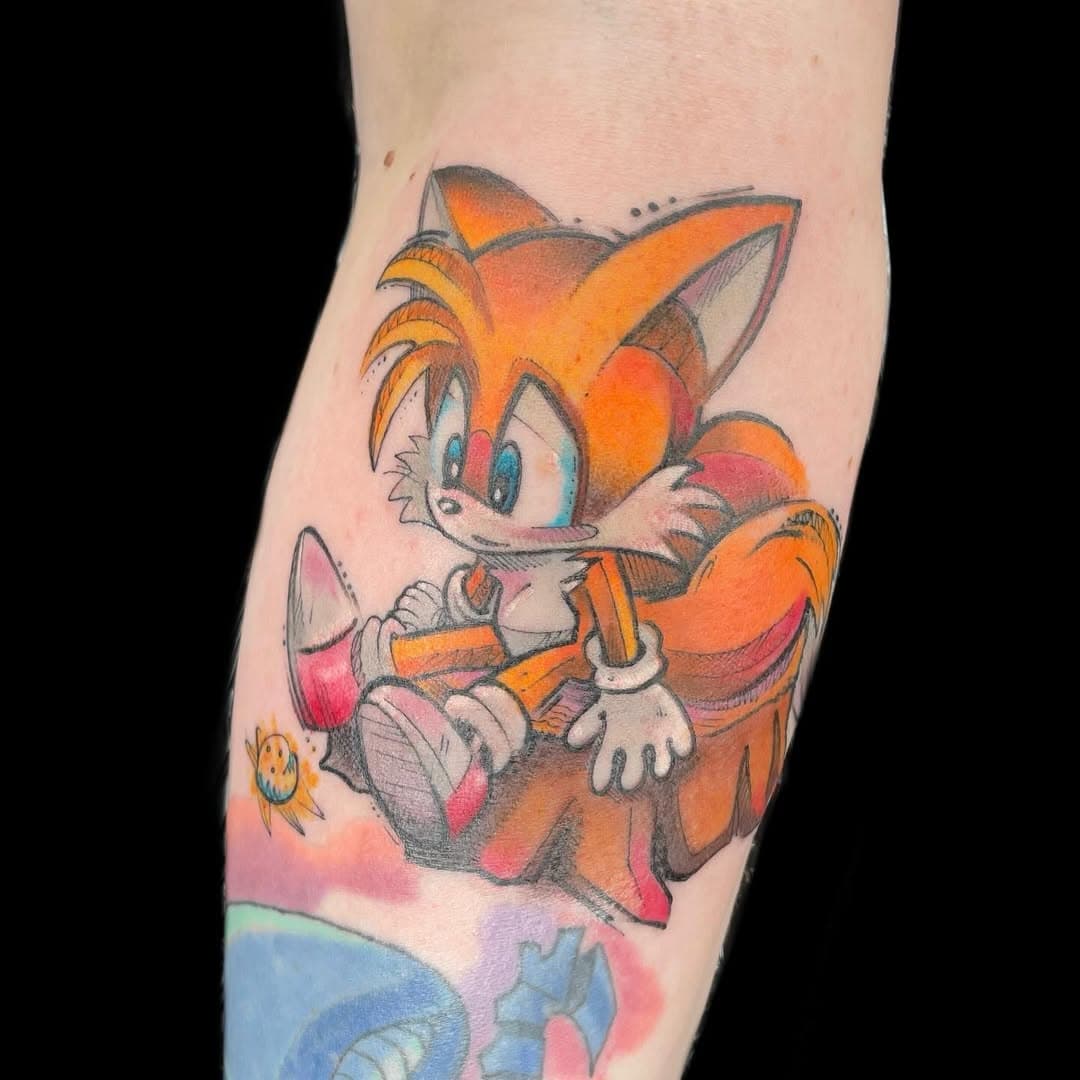 #Tails from #SonicTheHedgehog #TailsTattoo #SonicTattoo #Colour #ColourTattoo 
#UKTTA #TattooSnob #TattooArt #Tattoos #Tattoo #TattooFlash #TattooArtist #Tattooer #Ink