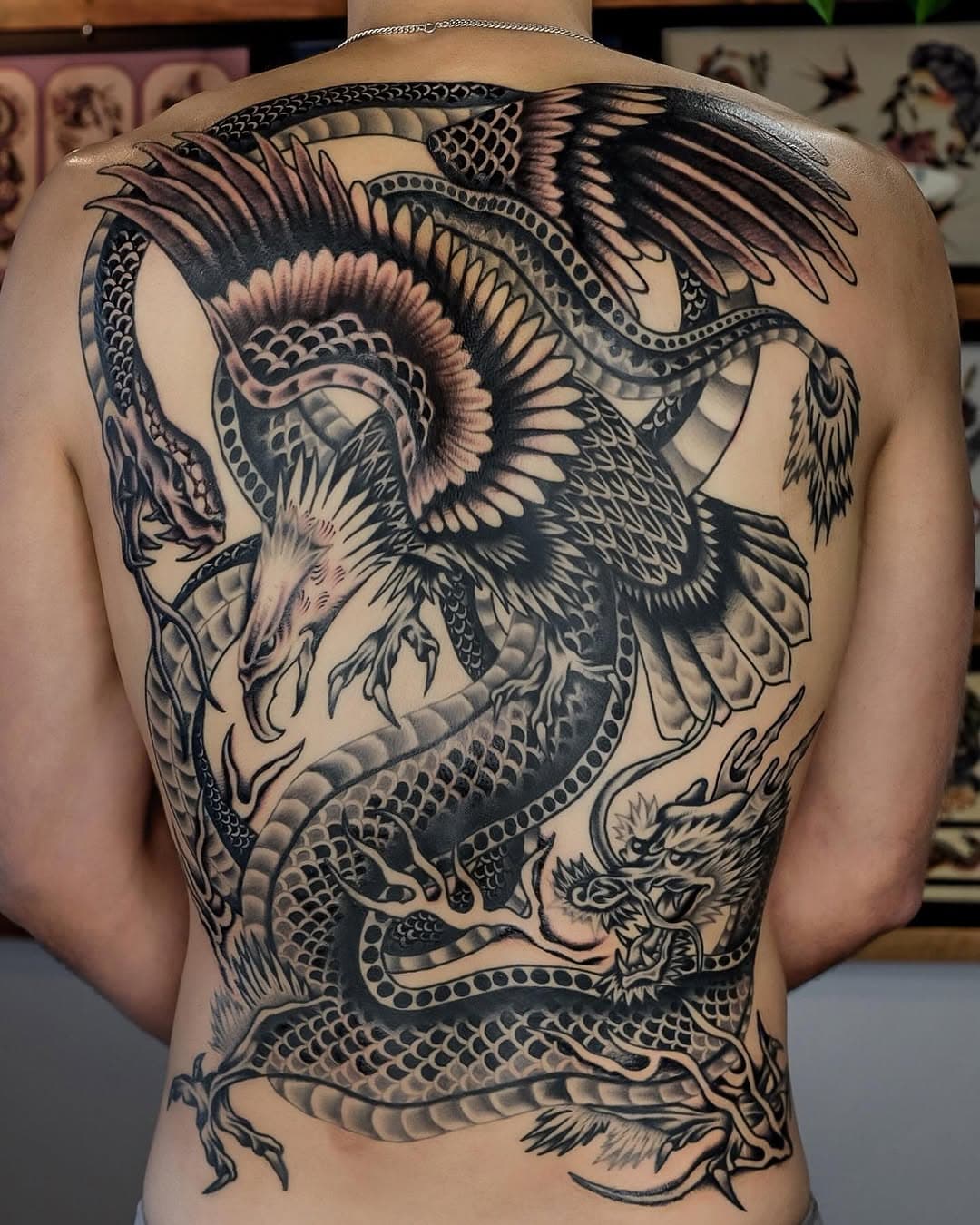 Thank you so much Joseph! We finally finished this back piece started in November last year. This is Joseph first tattoo, how mental! Joseph committed to get one session every 3 weeks if you are looking to get you back/front. Full leg/arm done, my bookings for April May and June are open, send me your ideas to daveagostinotattoo@gmail.com