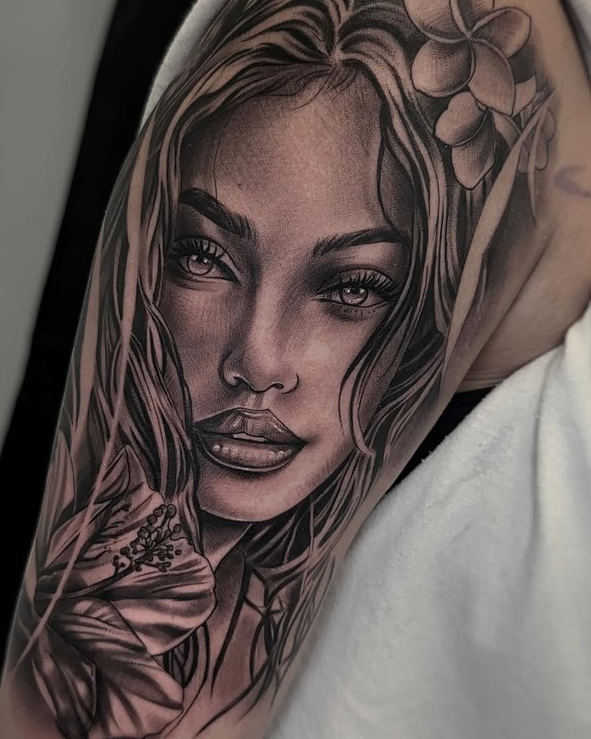 I appreciate the trust with the creative process for this piece , really enjoy tattooing lady faces , keep them coming ! 
.
.
.
.
#blackandgrey #southfloridatattoo #southflorida #coralsprings #deerfieldbeach #orlando #tampa #orlandotattoo #bear #animaltattoo #horrortattoo #realistictattoo #art #tattoolover #tattooideas #tattoo2me #sleevetattoo #ladyface #ladytattoo #rose