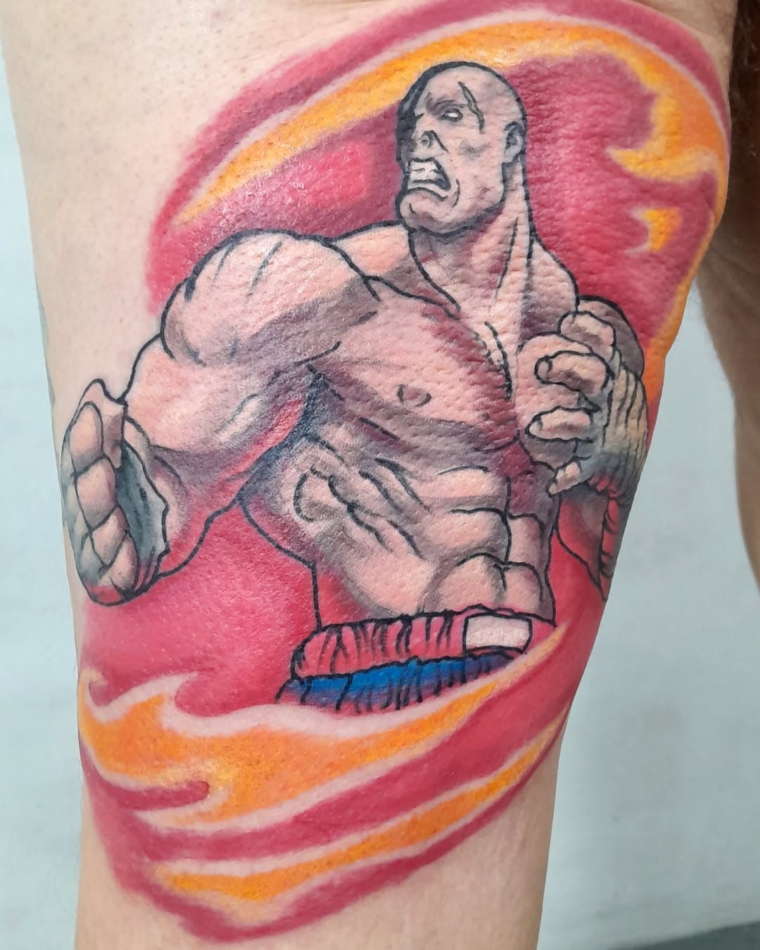 Tatuando en villa crespo #sagat #streetfigther #anime #animetattoo #tattoo #tattooart #tattoooftheday