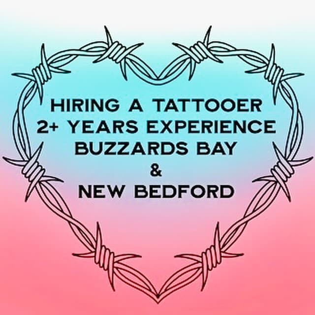 With some of our artists moving to new areas, we have room for Full Time artists in busy studios. 🎊🎊🎉
We are looking for artists who are licensed, have 2+ years experience, positive attitude, excellent communication skills, proficient in color & B/G and must have impeccable hygiene standards. Must be comfortable with walk-ins! 

We offer: 
✨ Flexible Scheduling 
✨ Online Booking
✨ Lots of Great Clients 
✨ Clean, Comfortable & Welcome Spaces
✨ All inclusive atmosphere 
✨ Most Supplies Provided 
✨ Opportunities to Learn More 
✨ A Very Fun Crew 

We also LOVE guest artists!!!

Please email diamondmindtattoo@hotmail.com or DM us with a link to your page. 
ALL INQUIRIES CONFIDENTIAL 🤫 

#tattooerforhire 
#tattoojobs 
#tattoojob 
#hiring 
#nowhiring
#newenglandtattoonetwork 
#capecodtattoo 
#newbedfordtattoo 
#bestcrew
#growing
#tattooartistwanted 
#dramafreeplease 
#welovetotattoo 
#dipnrip
#nbma
#whalingcitytattoo 
#busy
#artistwanted