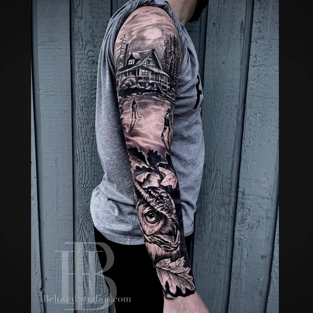 Healed sleeve project we wrapped up recently on @eggman_59 . Swipe to see full! Thanks for looking!