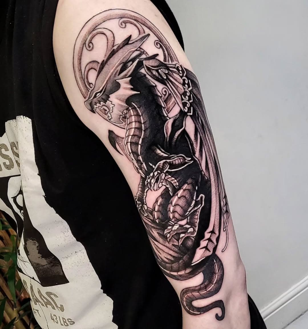 Bahamut for Ed!

This was an insanely fun challenge for me, but I love how it turned out! Thanks for your trust Ed!
Space background added and I will post later! 

#tattoo #tattoos #animetattoo #animetattooartist #animeink #gamertattoo #gamertattoos #gamerink #gamingtattoos #nottinghamtattooartist #finalfantasytattoo #bahamuttattoo #dragontattoo#nottinghamtattoos #nottinghamtattooist #nottinghamtattoo #uktattoo #uktattoos #uktattooartist #uktattooist