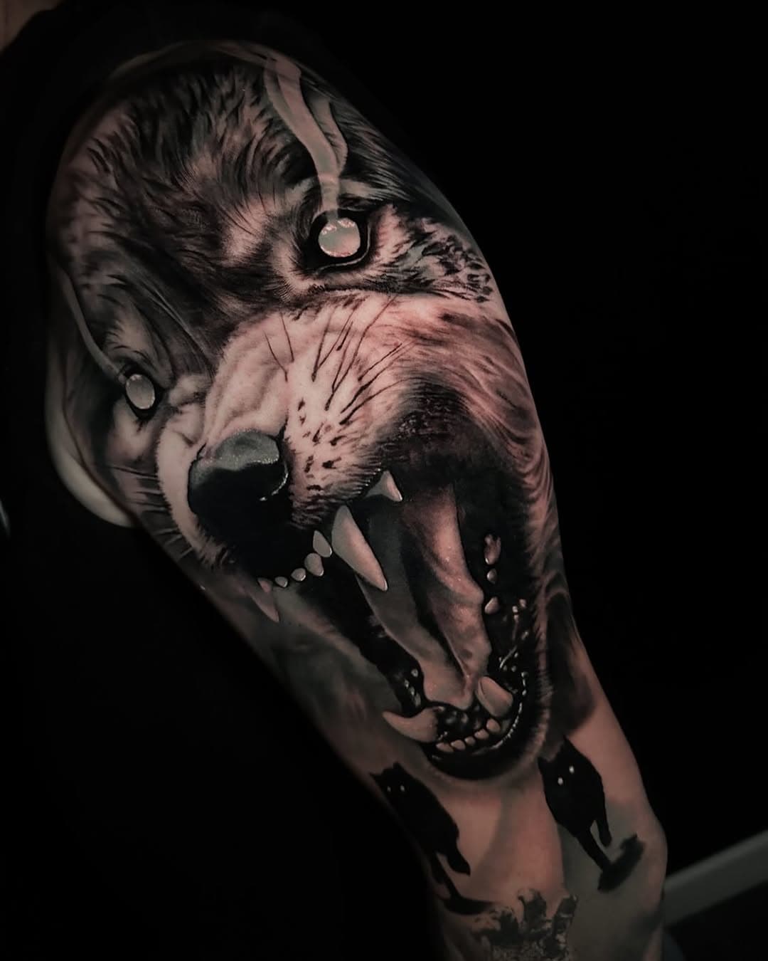 Merci Christophe pour ce beau projet sur 2j de suite, c’était sportif mais on l’a terminé ✨🐺

Réalisé chez @enygmatattoo 

Avec les produits: @probodysupply et @caenjaimemapeau 🤍

#wolftattoo #tatouage #chartres #loup #darktattoo #armtattoo #horrortattoo