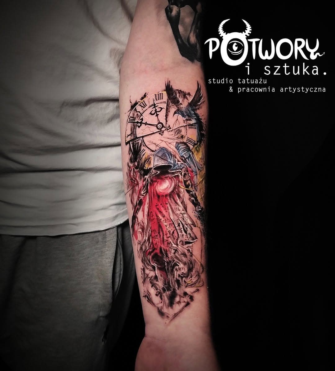 #tattooexperience #tattooidea #tattooproject #colordesign #graphicdesign #zegarmistrzświatła #mantattoo #colortattoo #tattoodesign #zegarmistrzświatłapurpurowy #tattoome #tattoomeheropen #dynamicink #czaplinek #potworyisztuka #instart #instartist #instattoo #instatattoo