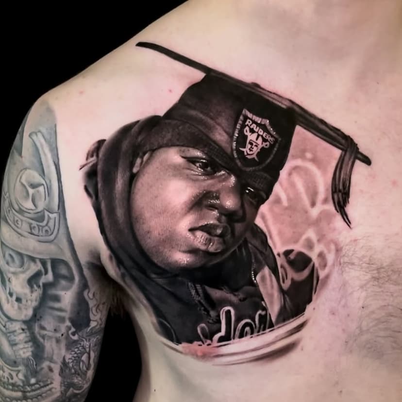 Love doing portraits me #realism #tattoo #biggie #newcastletattoo #