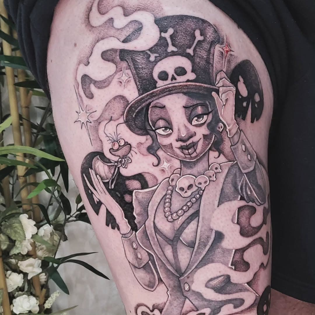 Voodoo Tiana! (Excuse the blood)
Thanks Will for the amazing idea and for all the Princess and the Frog pieces!

Tiana is definitely one of my favourite Disney ladies ☺️

#tattoo #tattoos #animetattoo #animetattooartist #animeink #gamertattoo #gamertattoos #gamerink  #nottinghamtattooartist #nottinghamtattoostudio  #nottinghamtattoos #nottinghamtattooshop #nottinghamtattooist #nottinghamtattoo #uktattoo #uktattoos #uktattooartist #uktattooist #uktattoostudio #uktattooshop