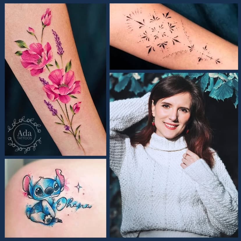 🌸Cześć! 
Jestem Ada, tatuatorka z pasją i siedmioletnim doświadczeniem w branży tatuatorskiej. Specjalizuję się w różnorodnych stylach, takich jak:
🌷 Tatuaże kwiatowe, roślinne 
⚜️ Ornamentalne 
💎 Biżuteryjne 
🦄 Bajkowe oraz mikrorealistyczne
🛠️ Poprawki nieudanych lub starych tatuaży

Zawsze staram się w 100% realizować wizje moich klientów (doradzając najlepsze rozwiązania i odradzając te gorsze) i każdy projekt jest "skrojony na miarę" oraz idealnie dopasowany do miejsca na ciele. Dążymy do tego aby tatuaż był oryginalny i niepowtarzalny.🎨W końcu jest to decyzja na całe życie!

Co mogę zaoferować:
✨ Indywidualne podejście do każdego klienta
✨ Przyjazną i profesjonalną atmosferę
✨ Elastyczne terminy dopasowane do Twojego grafiku
✨ Moje doświadczenie przekładające się na unikalne dzieła sztuki na Twoim ciele

Twoje marzenie o wyjątkowym tatuażu może stać się rzeczywistością! Zachęcam do obejrzenia mojej galerii na Facebooku lub Instagramie gdzie znajdziesz moje dotychczasowe prace.

Napisz do mnie, aby umówić się na termin lub zadać pytania. Z niecierpliwością czekam Twoją wiadomość! 💫

📩 E-mail: ada.tattoos@gmail.com
🌐 Instagram: www.instagram.com/ada.tattoos
📍 Kraków, Księdza Mikołaja Kuczkowskiego 1

#tattoo #tattoos #tatuaż #Tatuaże #polishartist #polishtattooartist #cracow #krakow #wolneterminy #kwiatowetatuaże #flowerstattoo #polska #poland #polskadziewczyna #adatattoos #ornamentaltattoos #cartoontattoos