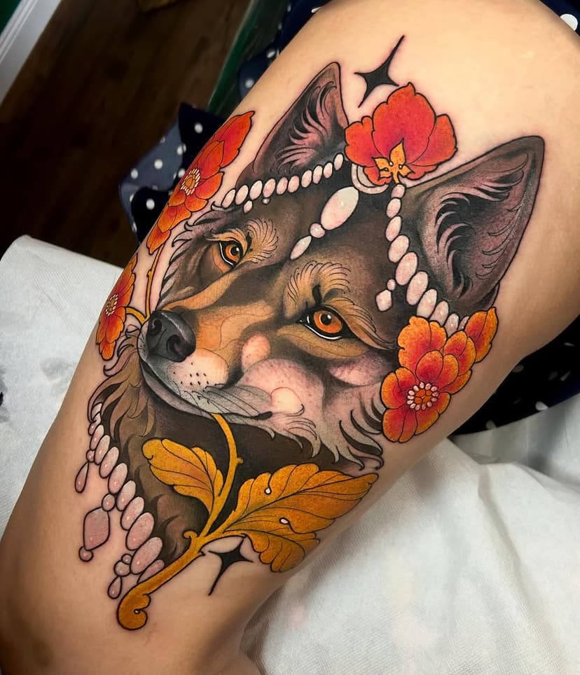 Repost di questa lupa ma in versione foto e dettagli
Adoro tatuare animali e fiori 🥰
Realizzato in una seduta da 5 ore;
Sempre con amore 💖 nel mio magico tattoo shop: @alchemicatattoo a RIMINI
✺ Scrivimi in Direct per info e appuntamenti 💌
Spondored by @electricdormouse 
.
#neotraditional #neotrad #neotraditionaltattoos #neotraditionaltattoos #neotradeu #neotraditionaltattoo #tattooedgirls #tattooedgirl #girlwithtattoos #italiantattoo #italiantattooartist #rimini #riminitattoo #tattoorimini #inkedgirls #wolftattoo #animaltattoo #tattoocolor