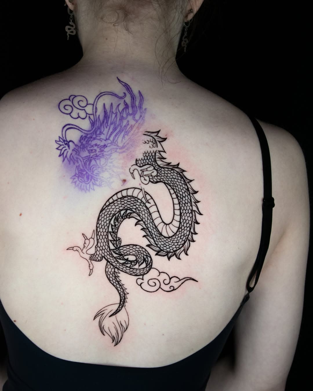 #dragon #dragonart #dragontattoo #chinesedragon #chinesedragonart #chinesedragontattoo #backpiece #girlwithink #girltattoo #inkedgirl