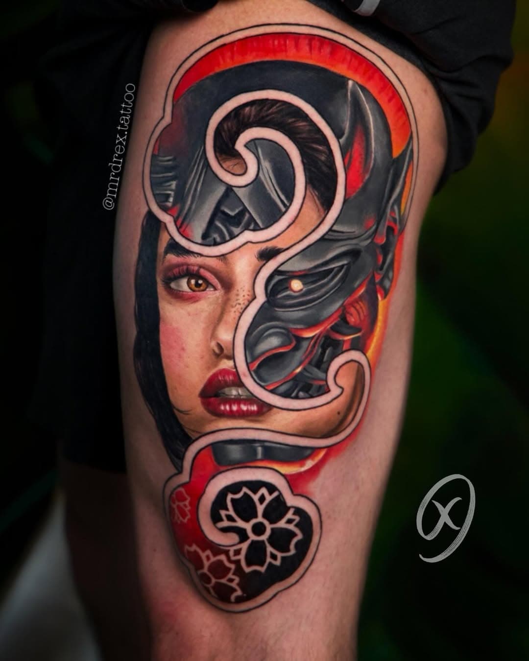 “she conquered her demons and wore her scars like wings” - Atticus 
.
.
.
.
#dallastattooartist #hannyatattoo #hannyamask #femaleportrait #tattooideas #tattooinspiration