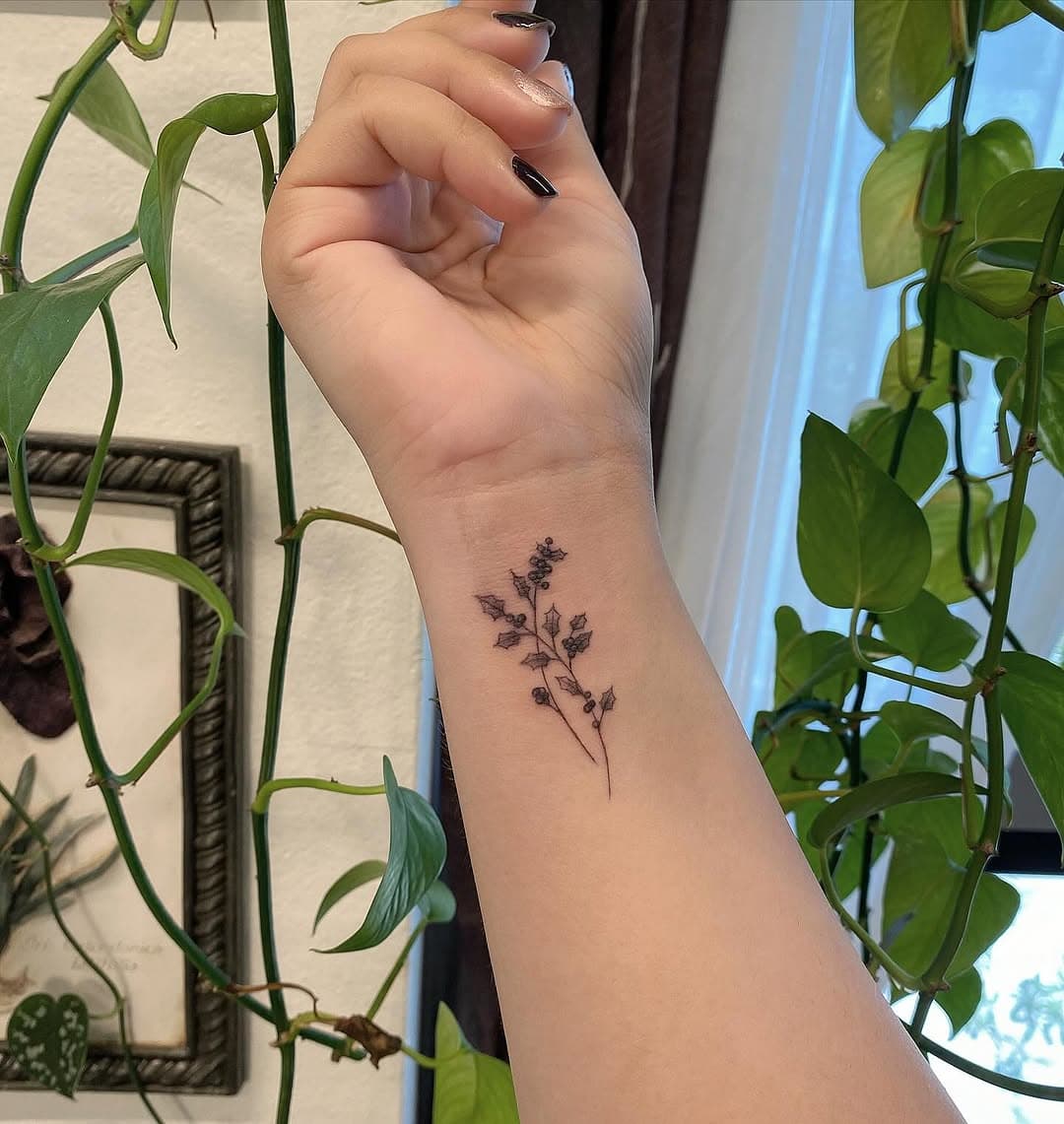 Holly Branch for Lana 🙂‍↔️
#planttattoo #florandfaunatattoo #finelinetattoo #lunacrafttattoos #daintytattoo #floridatattooartist #sarasotatattoos #sarasota #bradenton