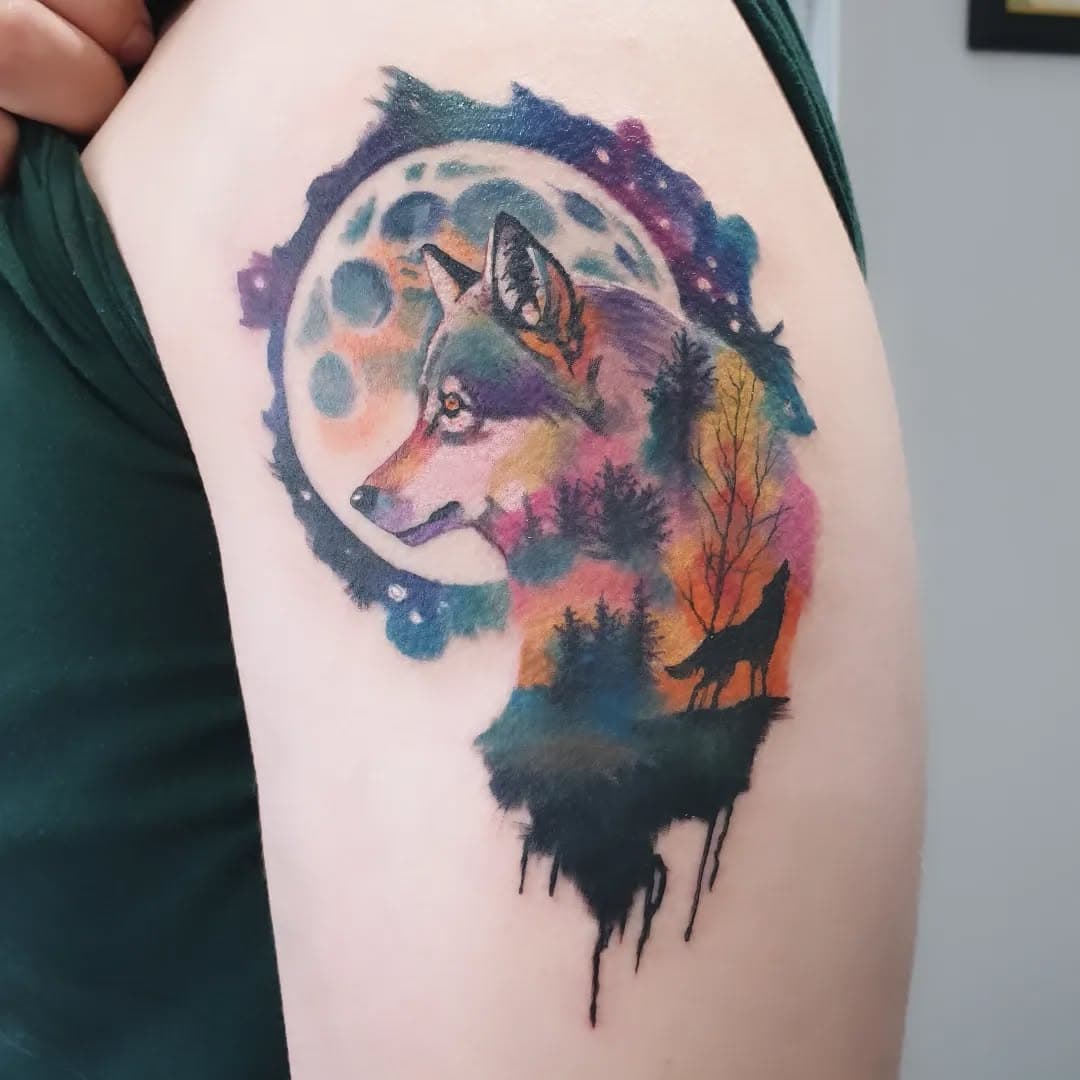 Two of my favourite things, wolves and colourful watercolour 🥰 Loved creating this piece
#inkyswallows #watercolourtattoo #wolftattoo