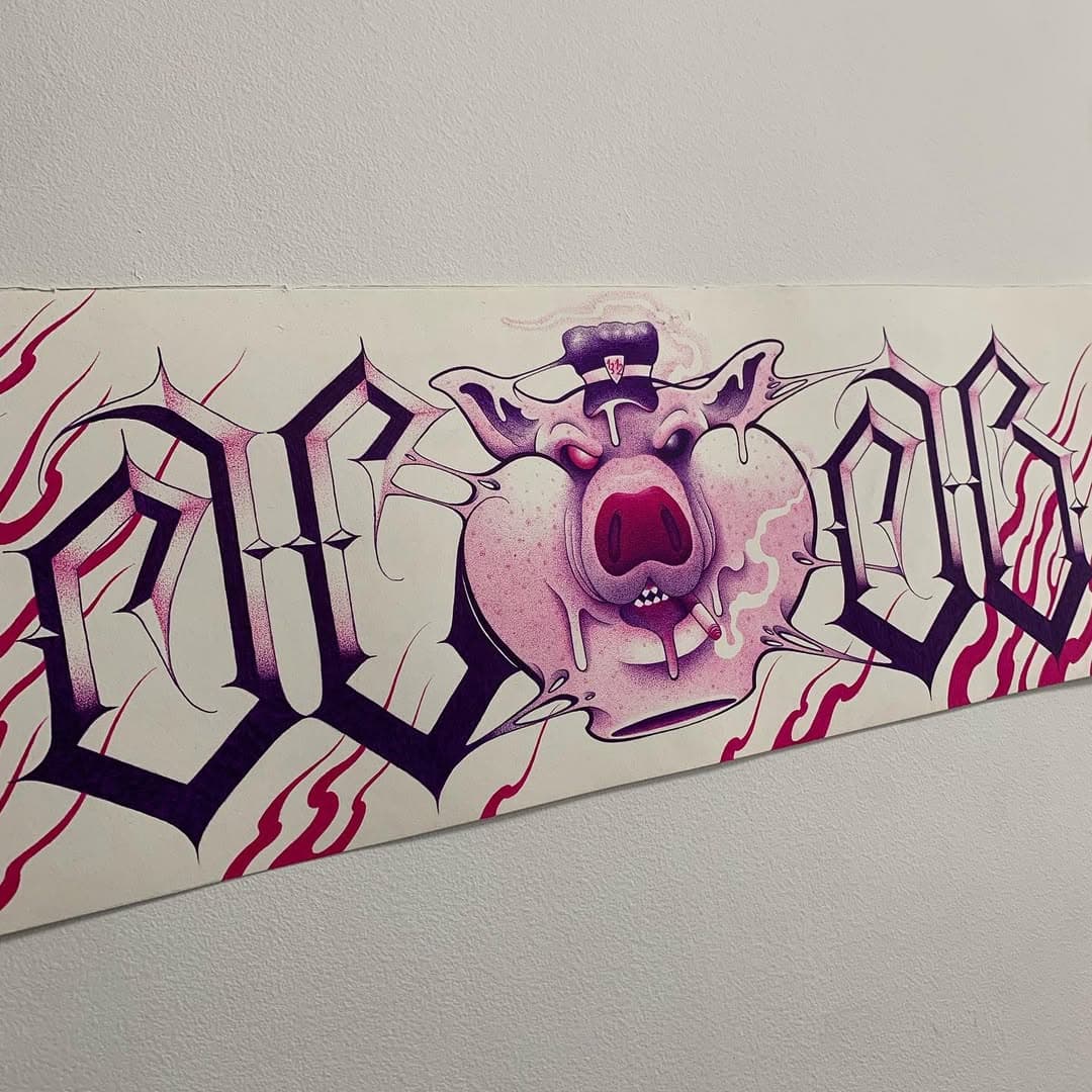 LAMINA ÚNICA EN COLABORACIÓN CON MI HERMANO
HECHO CON BOLI BIC LILA Y ROSA 
PAPEL DE 300 GR
TAMAÑO 60X20CM
INFO Y CONSULTAS DM 📥🩸🏴‍☠️
.
.
.
#darkart #lettering #acab #barcelonaartist #badalona #barcelona