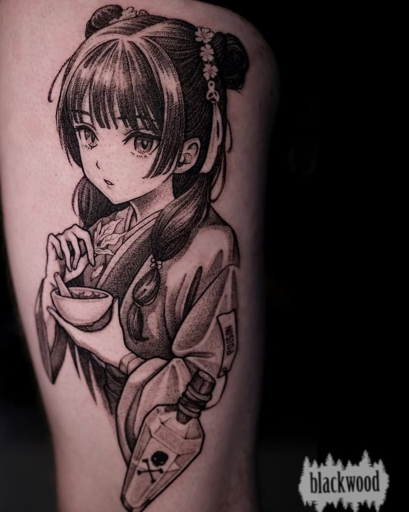 Maomao from Apothecary Diaries 🥹
______________________
#anime #chernolesovaanime #animetattoo #apothecarydiaries #apothecarydiariestattoo #maomao #maomaotattoo #manga #mangatattoo #otaku #otakutattoo