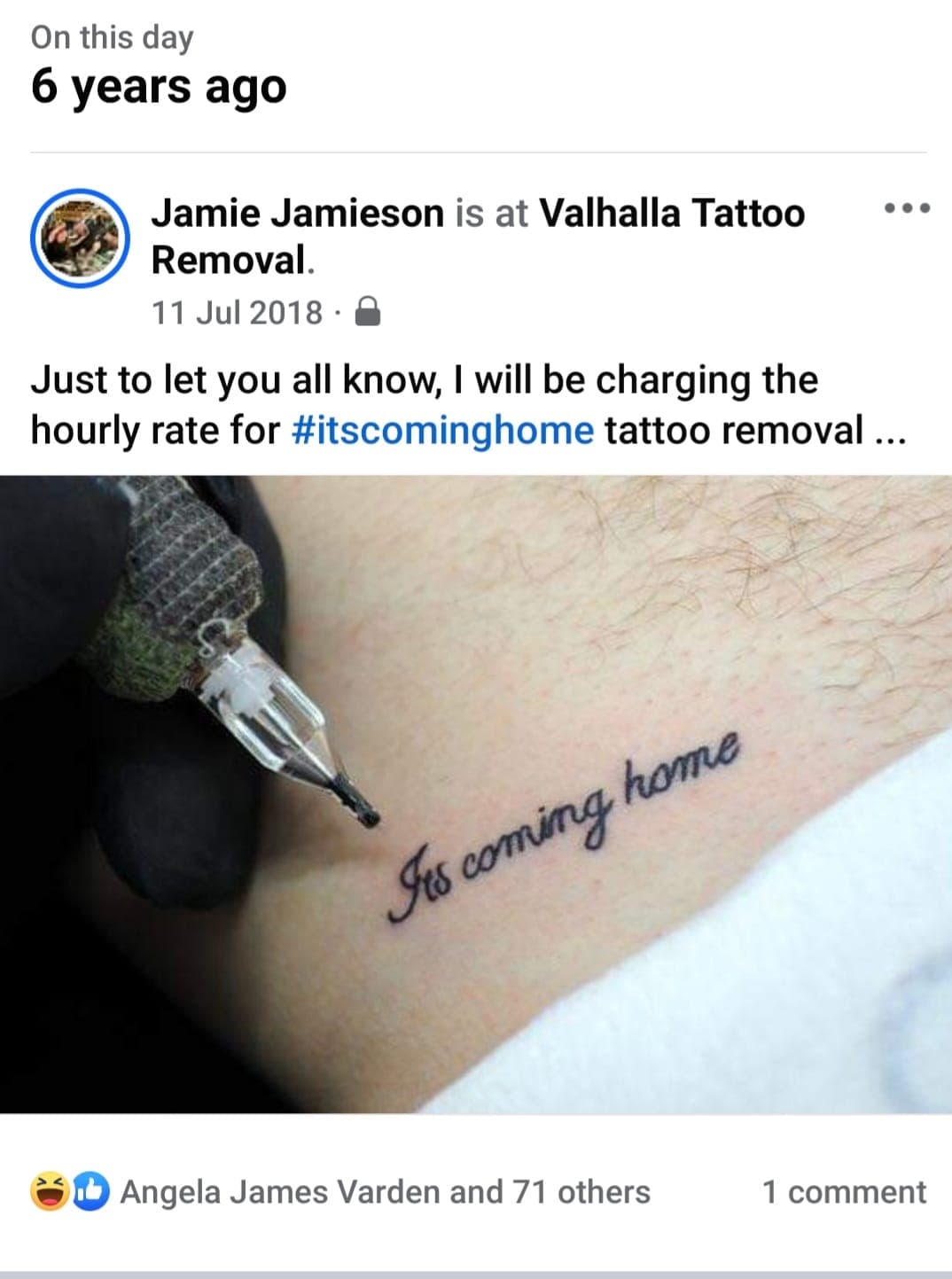 This will also be the case next week ... Valhalla Tattoo Removal