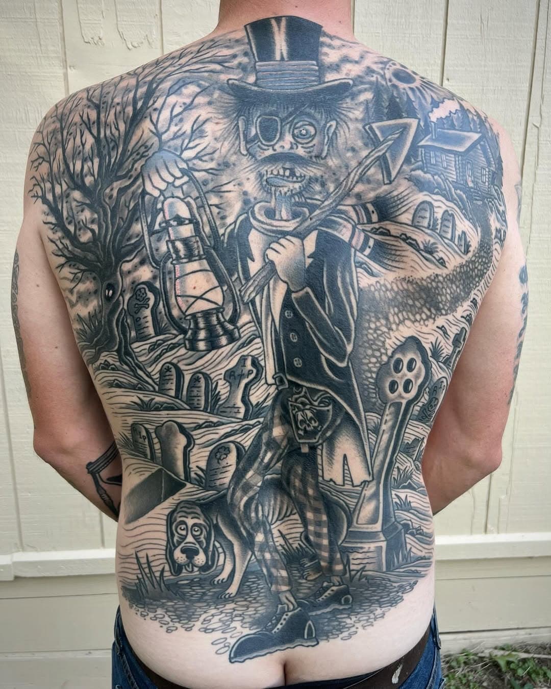 Sean and I started this journey together in February of this year, and with consistent appointments every two weeks we wrapped this up in just 5 months. Thank you for your dedication and your strength @graved1gger44 I’m very pleased with how this one is settling in. If you’re interested in getting your back done I’m at the shop WED-SAT 12-8 come by and let’s get it figured out. @tattoofaction 440-686-1311☎️