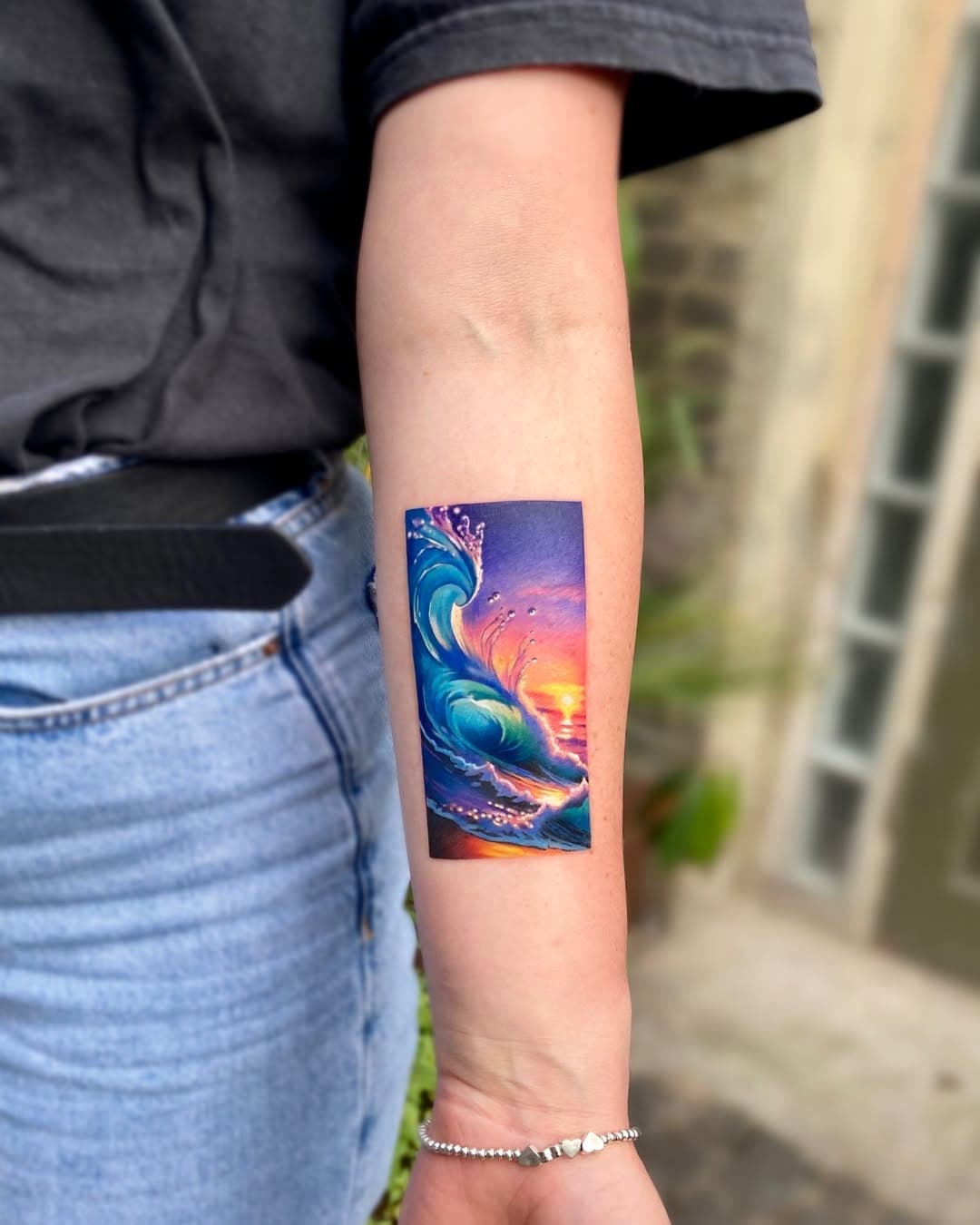 #art #ink #tattoo #watercolor #waves #sunset #colortattoos #londontattoo #lndonlife #zinaidapasko